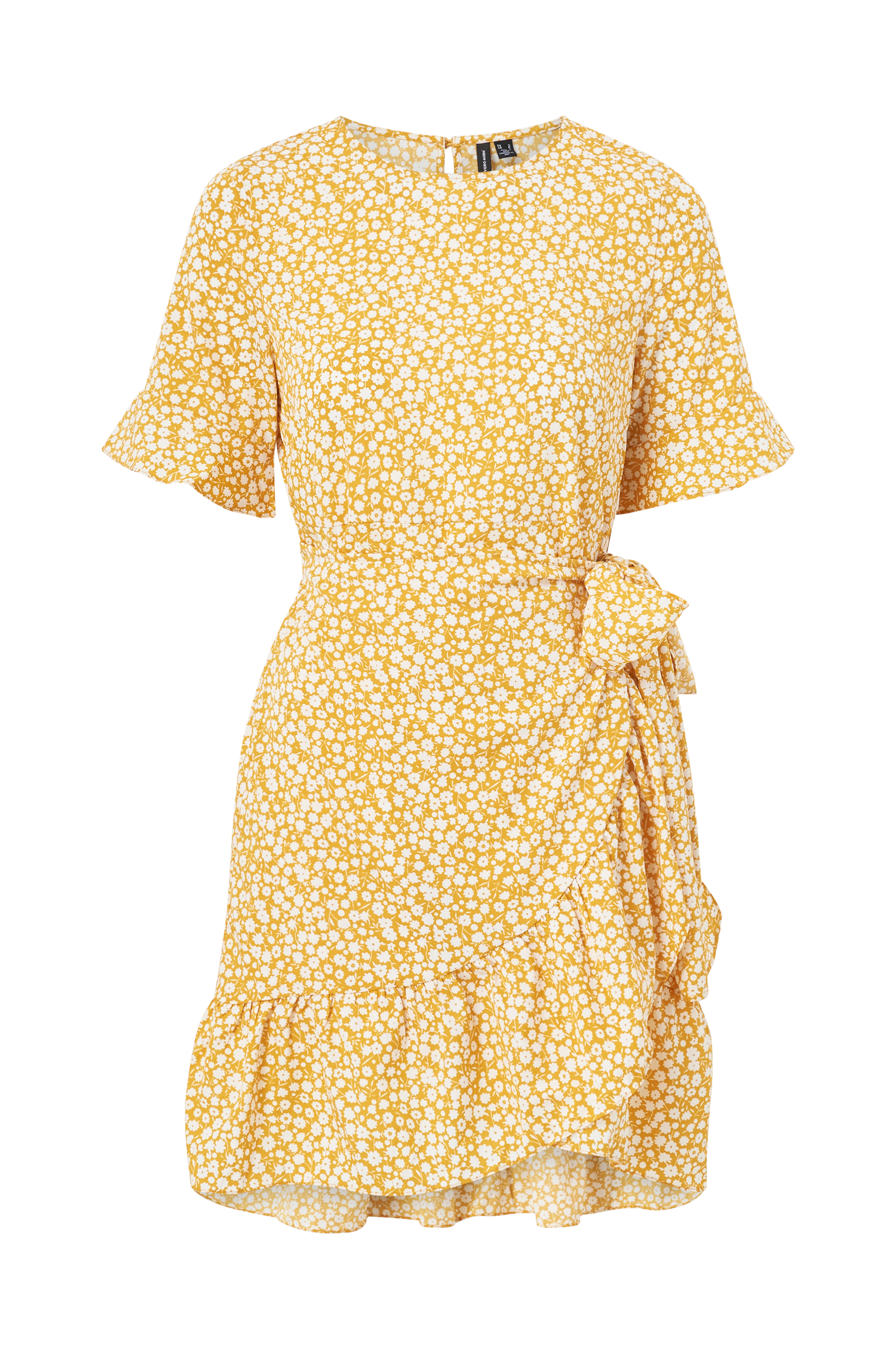 Gul Short vmHenna - Kjole O-neck - Dress Korte kjoler Moda 2/4 Vero