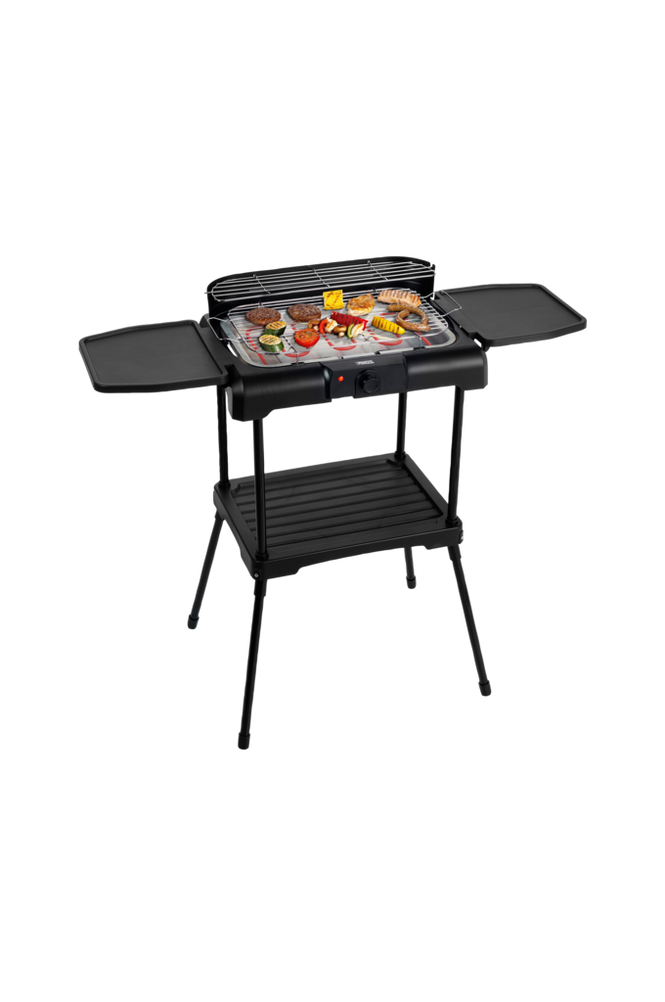 El-grill på avtagbart stativ med Sidobord