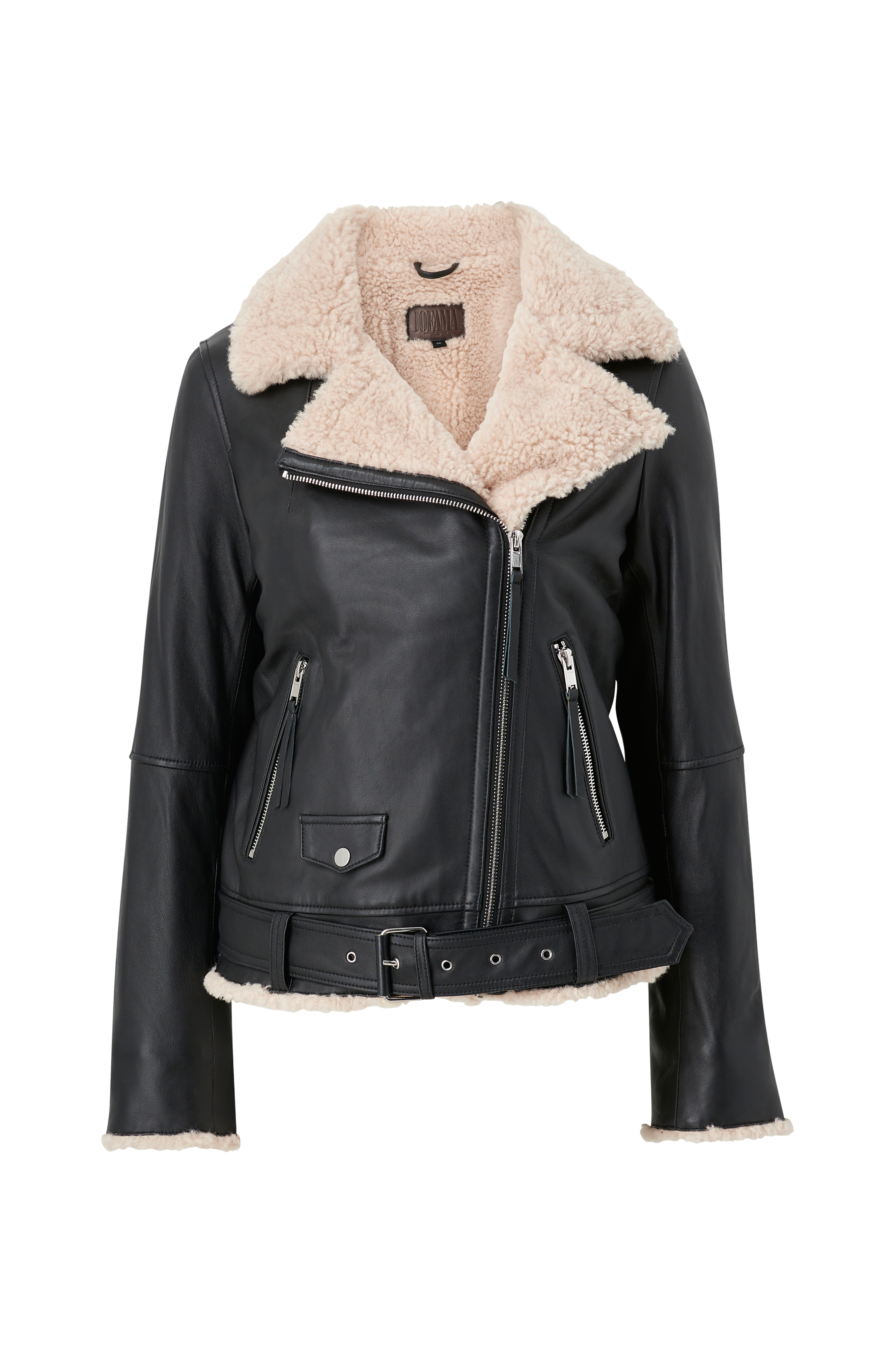 Jofama Skindjakke Bea Leather Biker Sort - | Ellos.dk