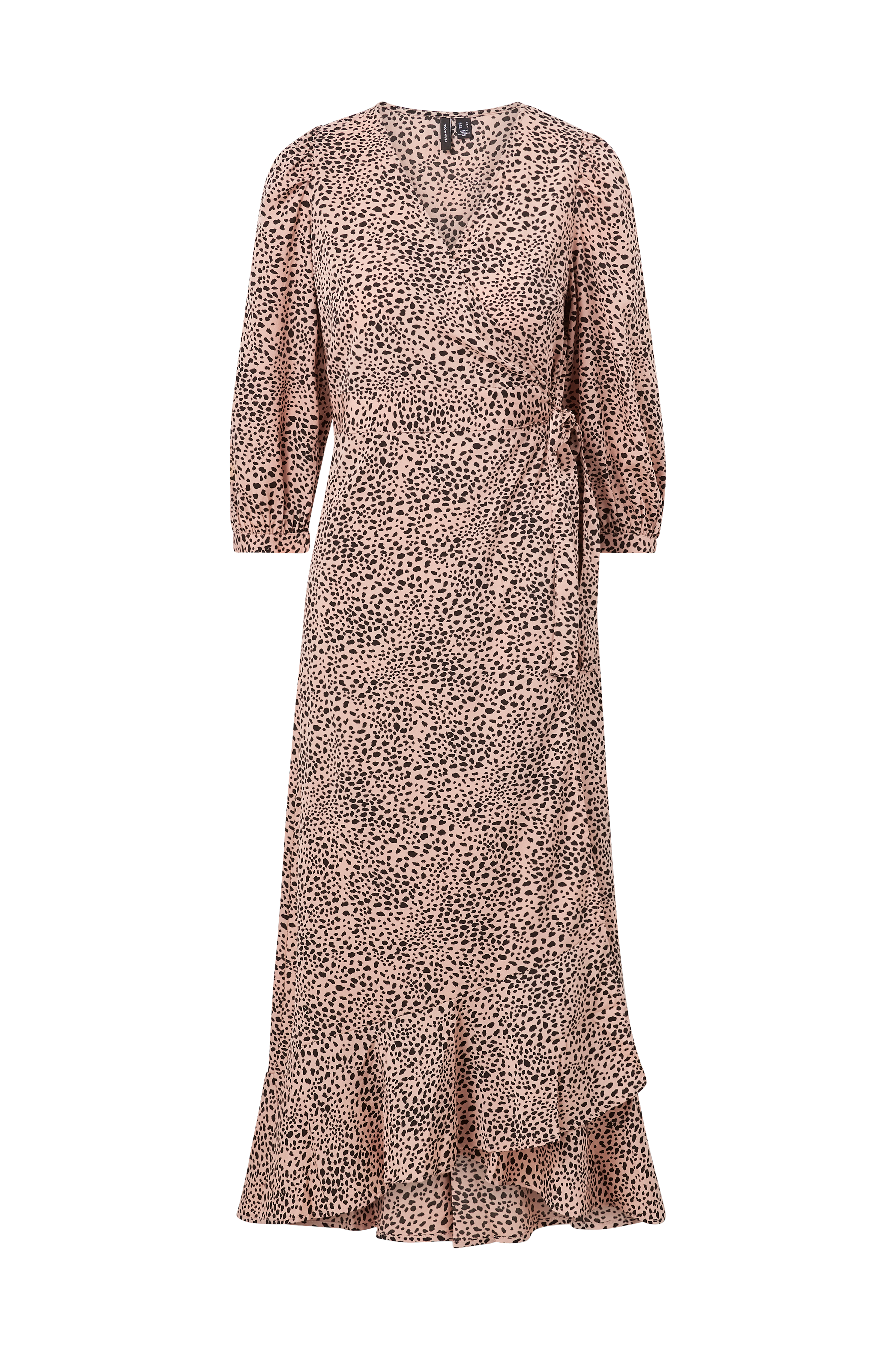 Vero Maxiklänning vmHenna 3/4 Long Wrap Dress - Brun - Maxiklänningar | Ellos.se
