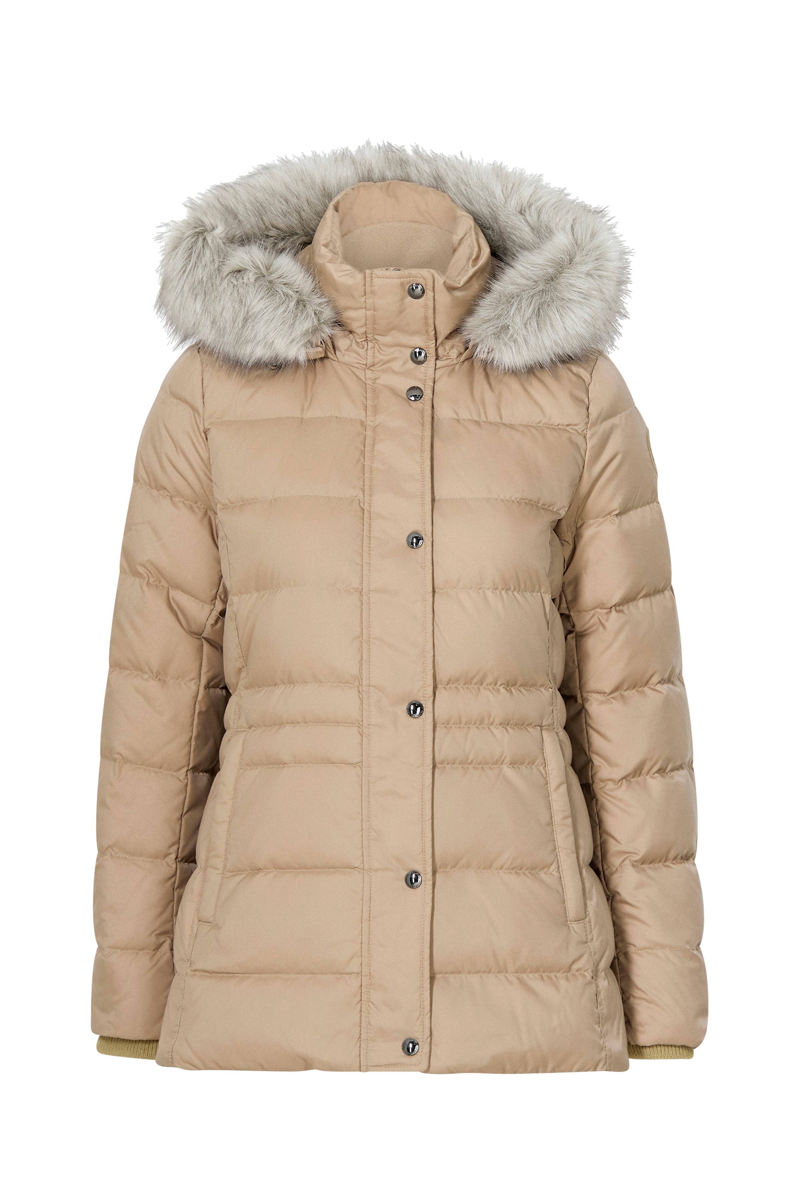 Tommy Hilfiger Dunjakke Tyra Down Jkt With Fur Beige Dun- & dynejakker | Ellos.dk