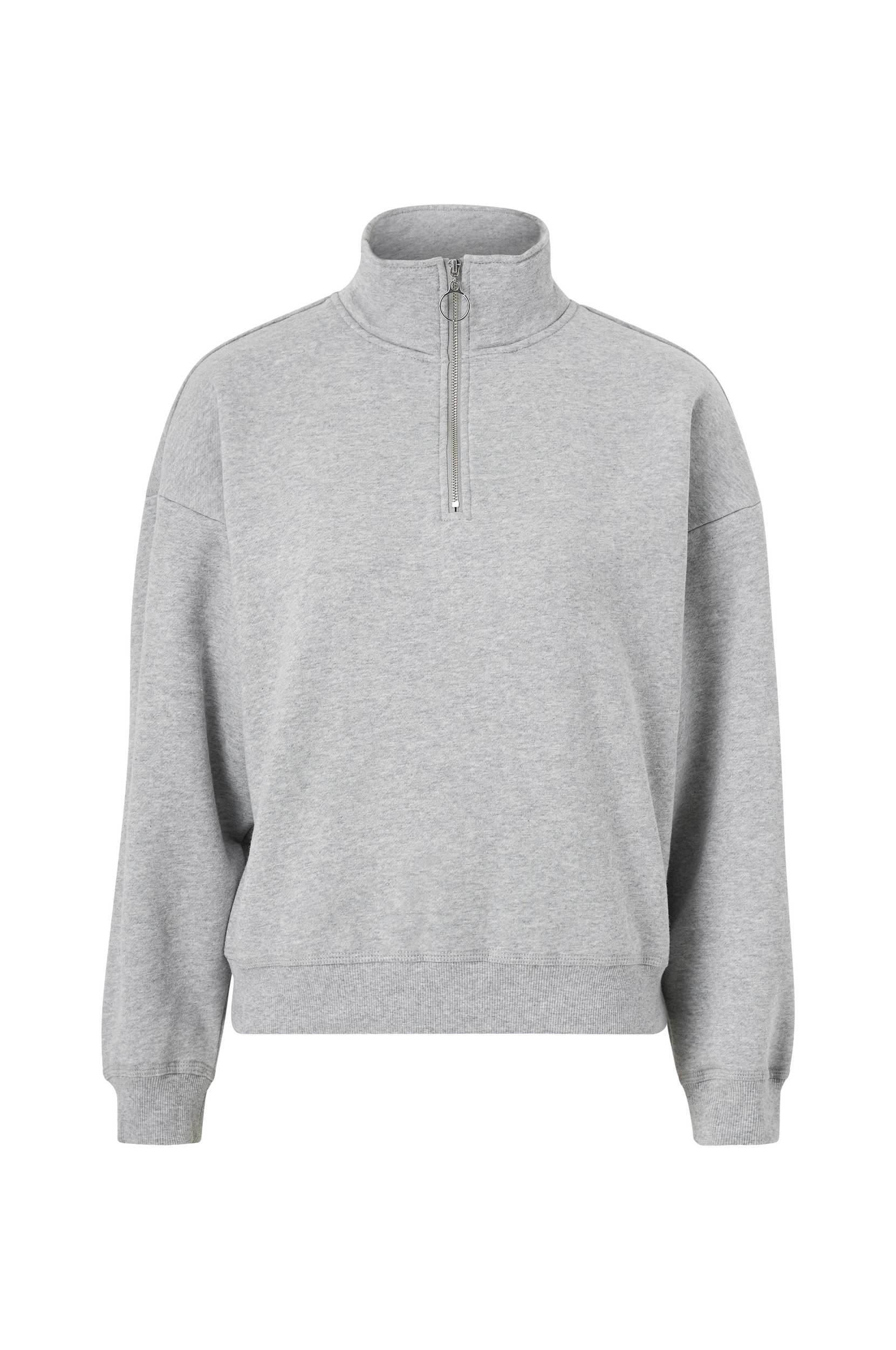 Object - Sweatshirt objKaisa L/S Zip Sweat Pullover - Grå - 36