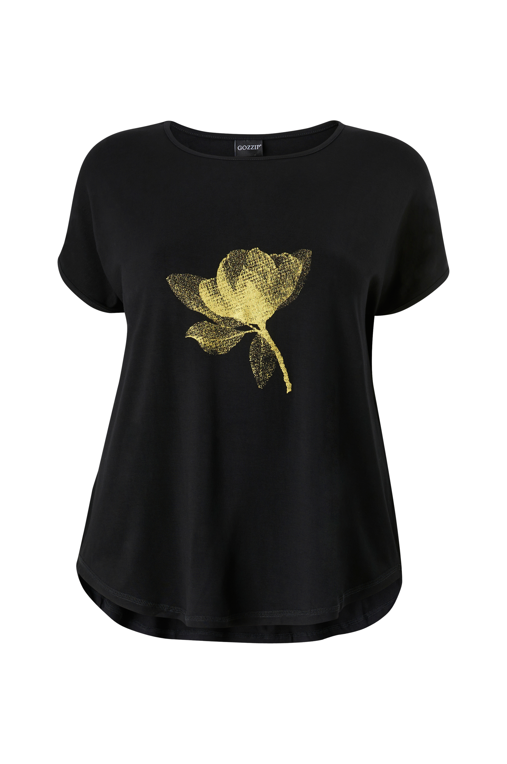 Gozzip - Topp Gitte T-shirt With Print - Guld