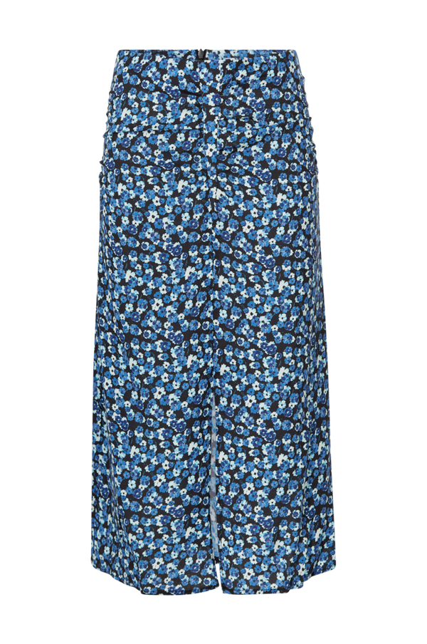 La Redoute - Blomstret, lige midinederdel - Sort - 40