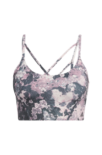 adidas Sport Performance - Sport-bh Yoga Light-support Long Line Graphic Bra - Lila - S/A-C
