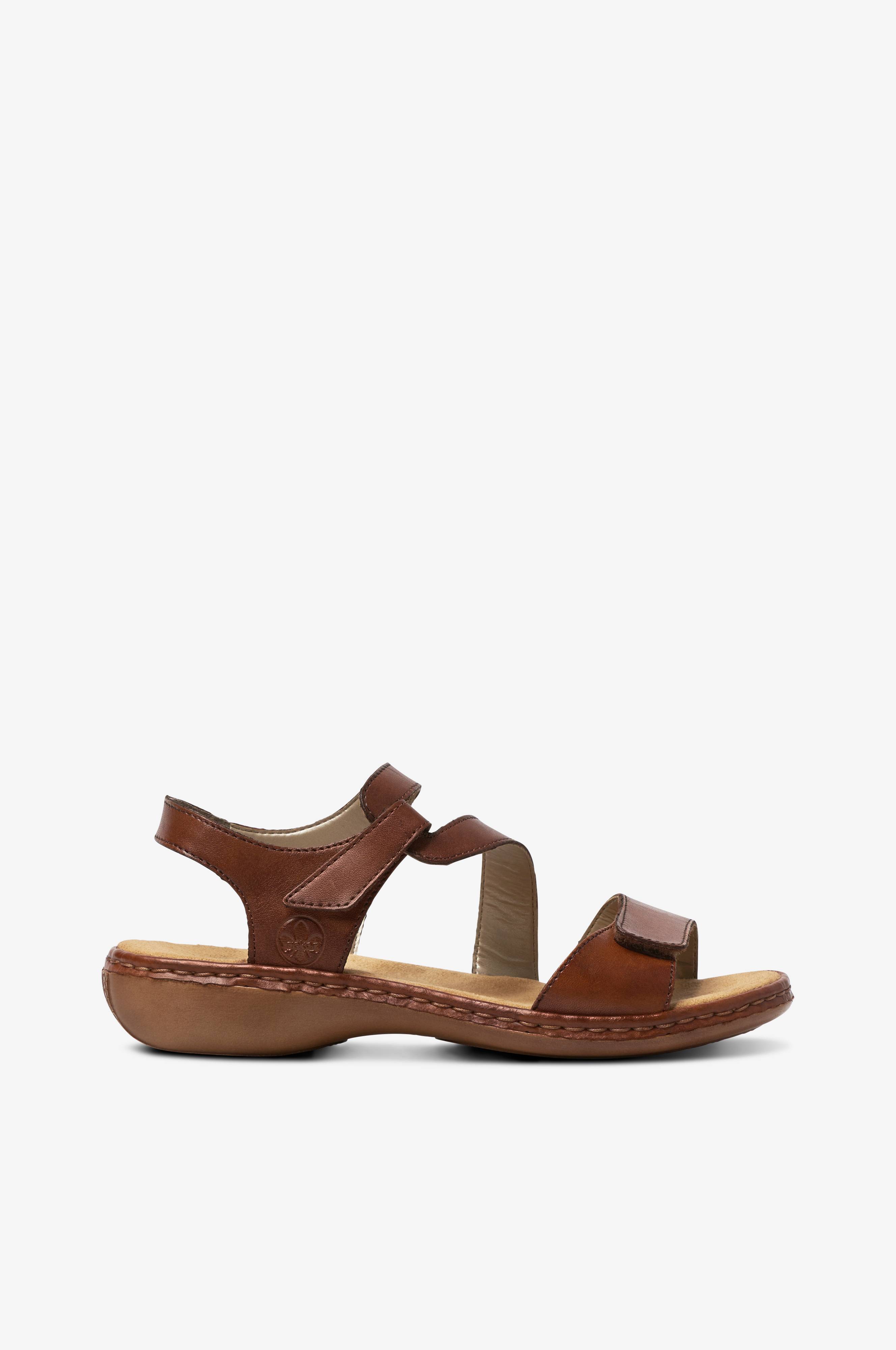 handicap Tegn et billede snatch Rieker Sandal af skind - Brun - Sandaler | Ellos.dk