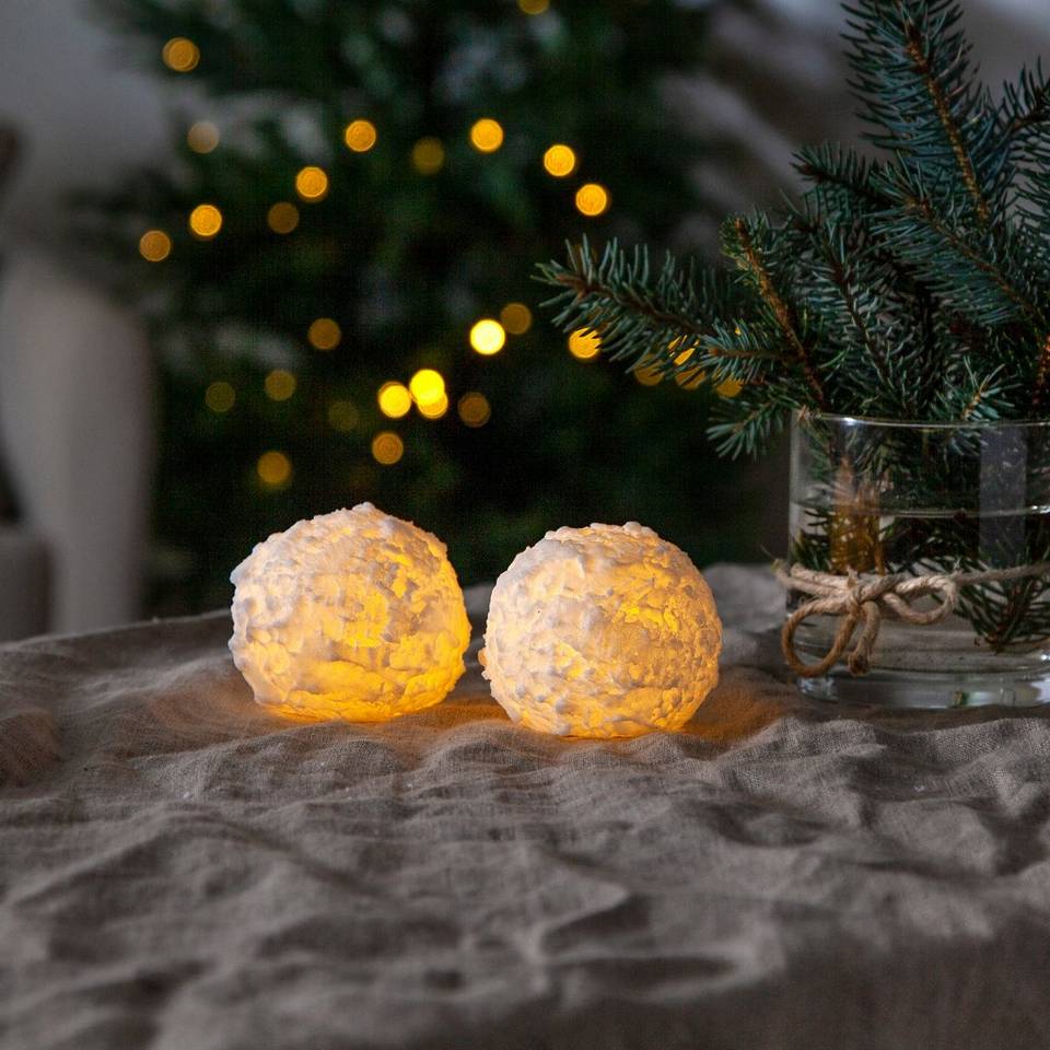 Star Trading Blockljus 2p Snowball LED, vit från Star Trading, bild 2