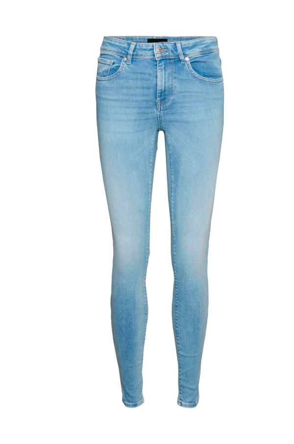 Vero - Jeans vmLux MR Slim Jeans - Blå - 36 - Jeans - Tøj til kvinder (29151779)