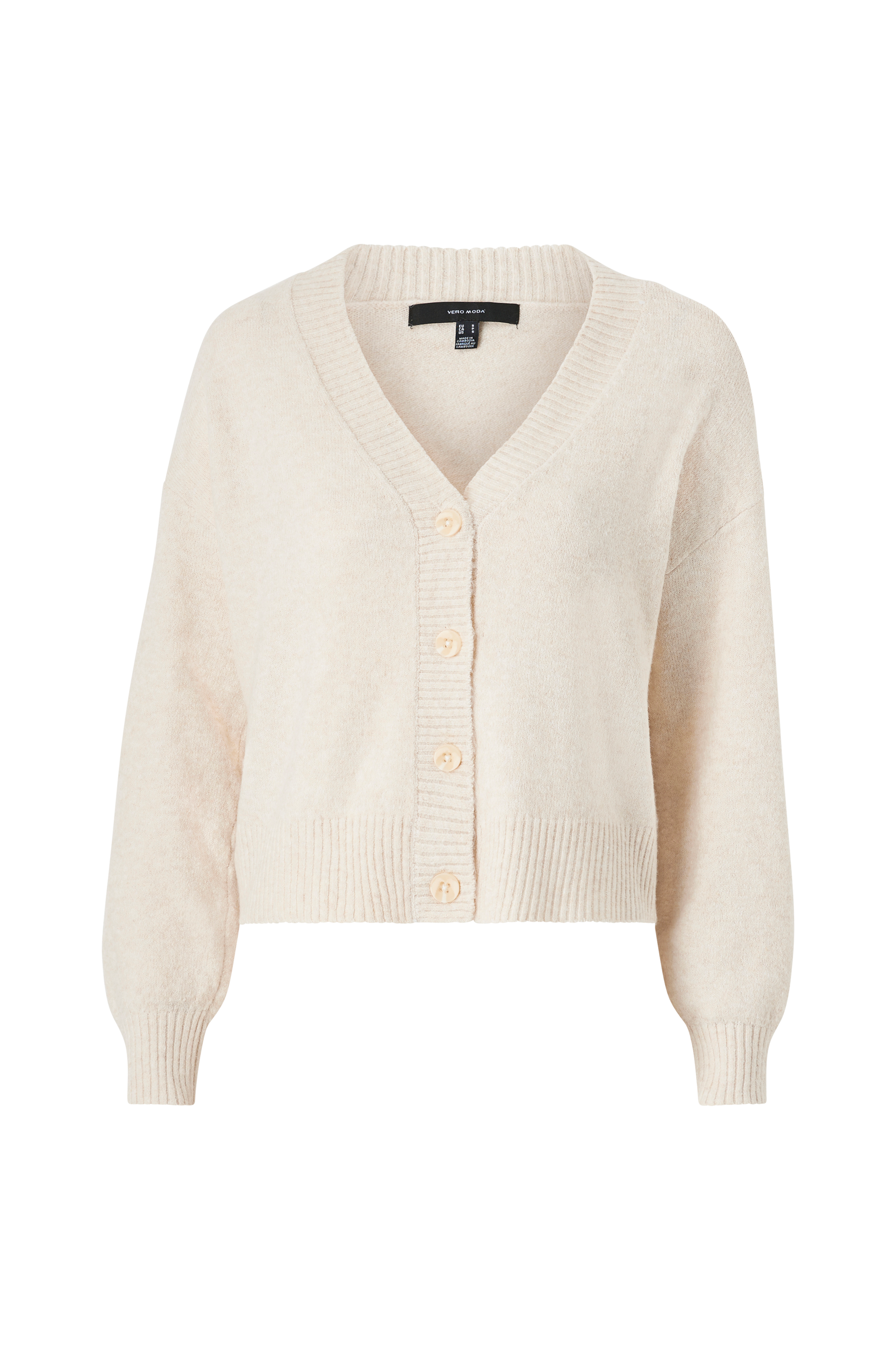 Vero Moda - Cardigan vmDoffy LS V-neck Button Cardigan - Grå - 44