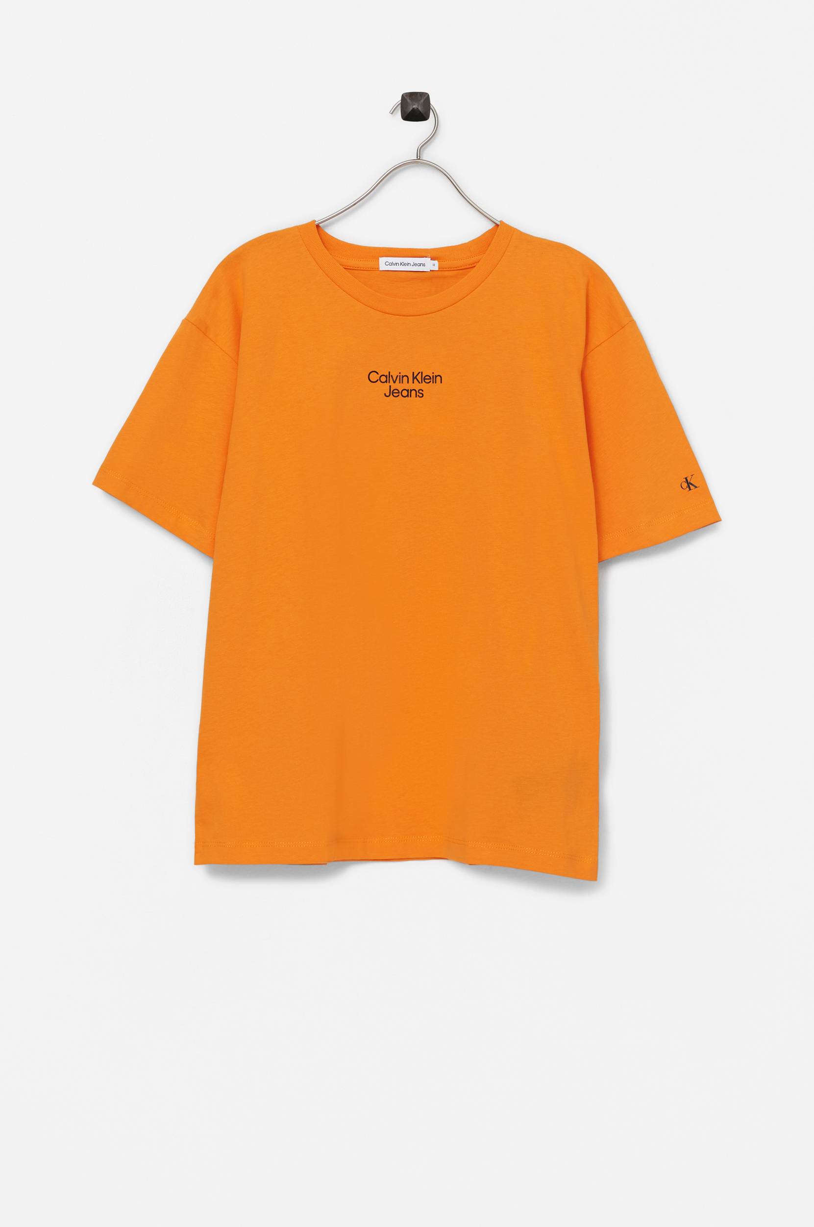 Calvin Klein - T-Shirt Stack Logo Relaxed T-Shirt - Orange - 128