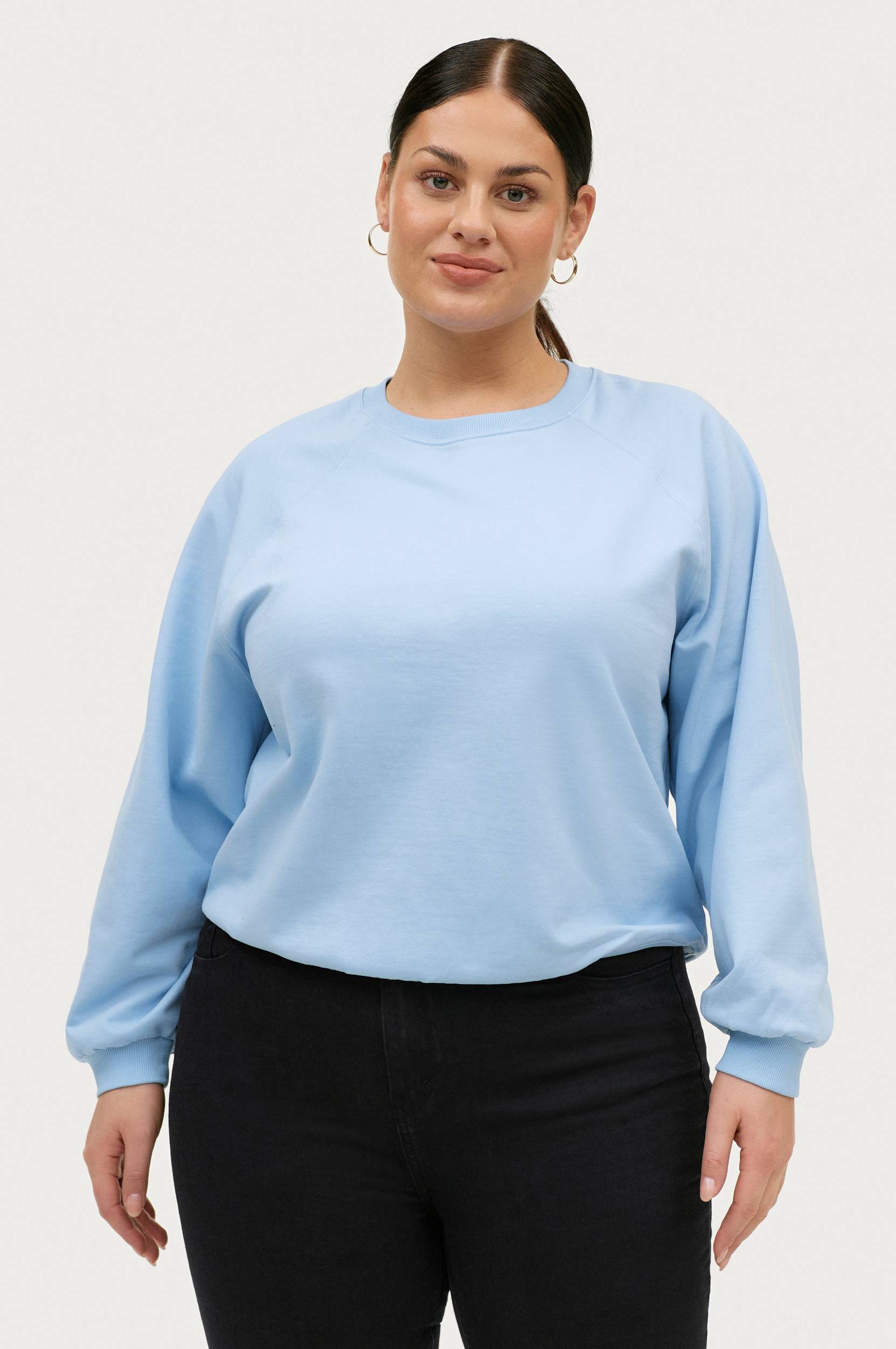 Vero Moda Curve - Sweatshirt vmSolly LS Sweatshirt Curve - Blå - 48/50