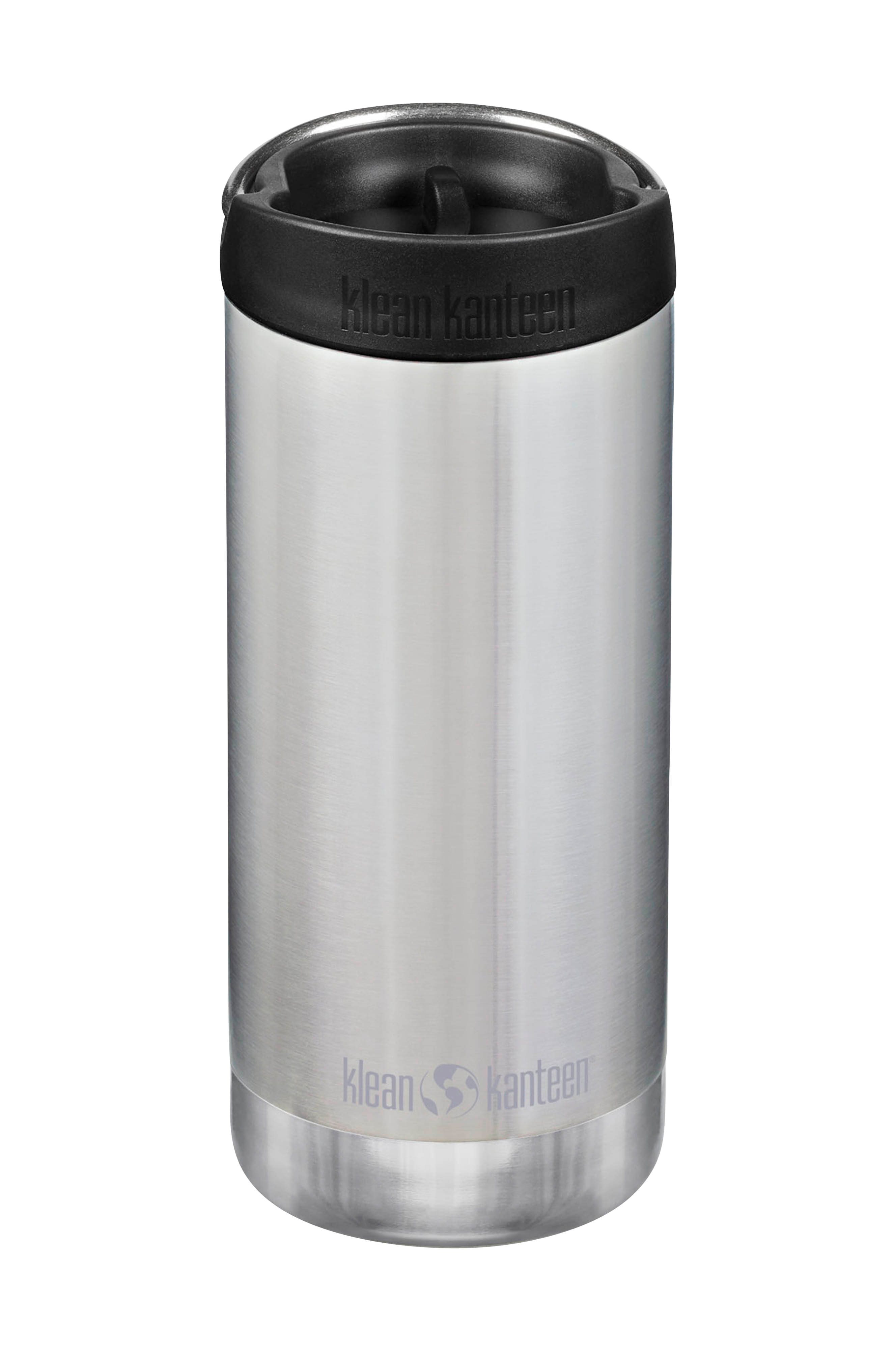 Klean Kanteen TKWide 355 Ml – Bouteille Isotherme Noir, Filetage Interne TK Closure, Bouchon Anti-Fuite Café Ou Paille