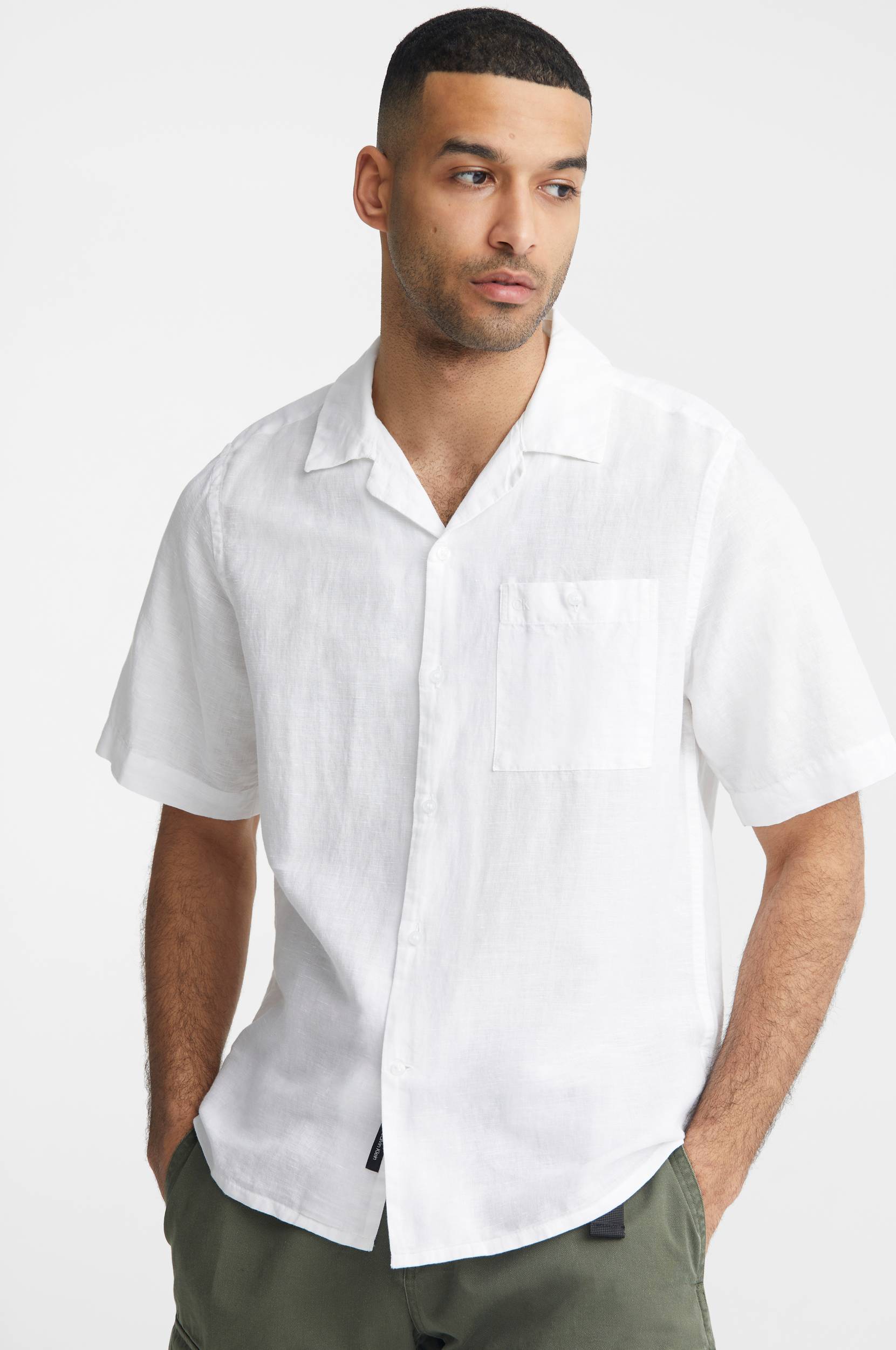 Calvin Klein - Kortærmet skjorte Linen Shorts Sleeve Shirt - Hvid - XL