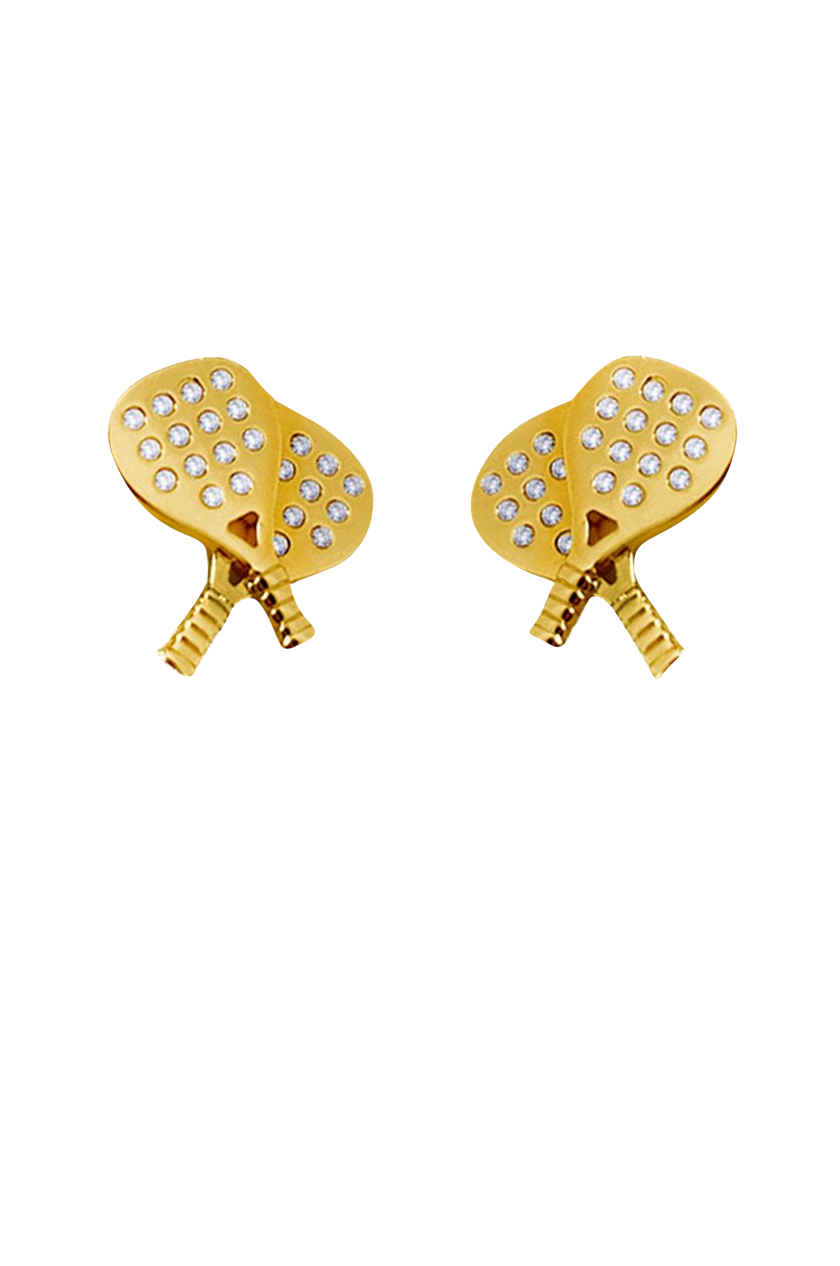 IOAKU - Örhängen Sparkling Padel Stud Earrings - Guld