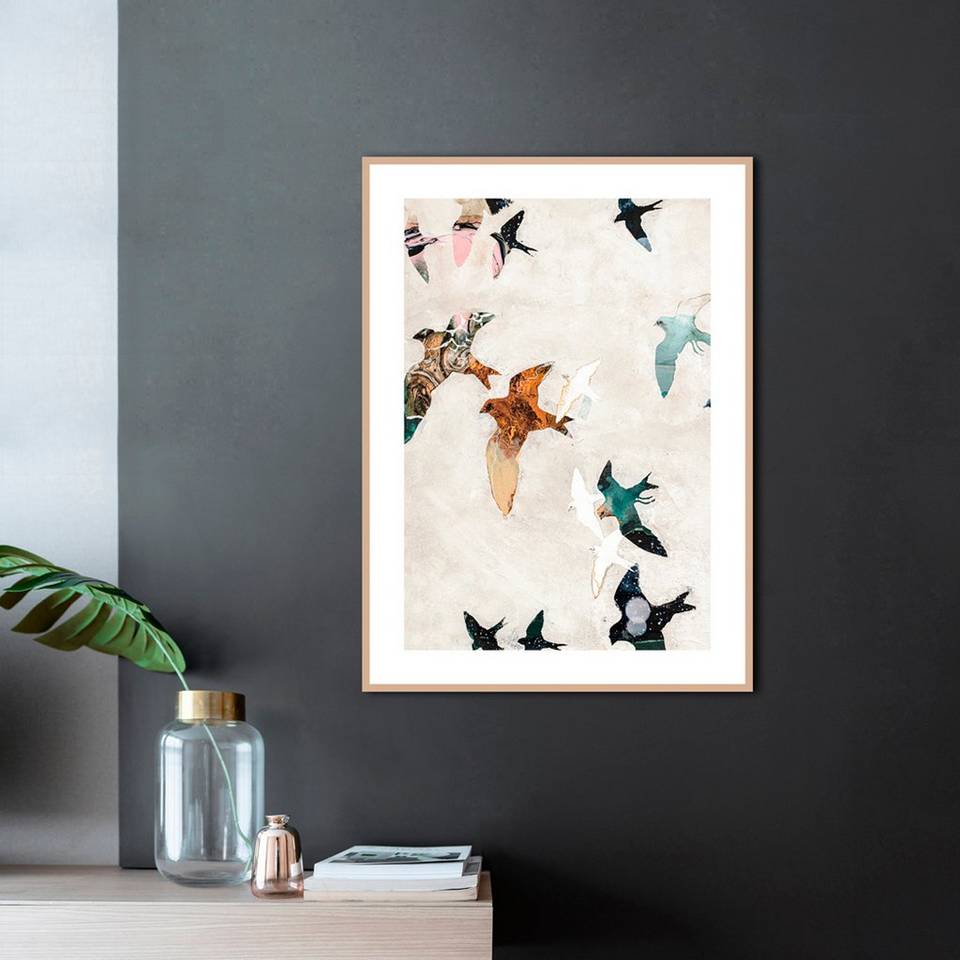 Malerifabrikken Poster Abstract Birds 1, beige från Malerifabrikken, bild 2