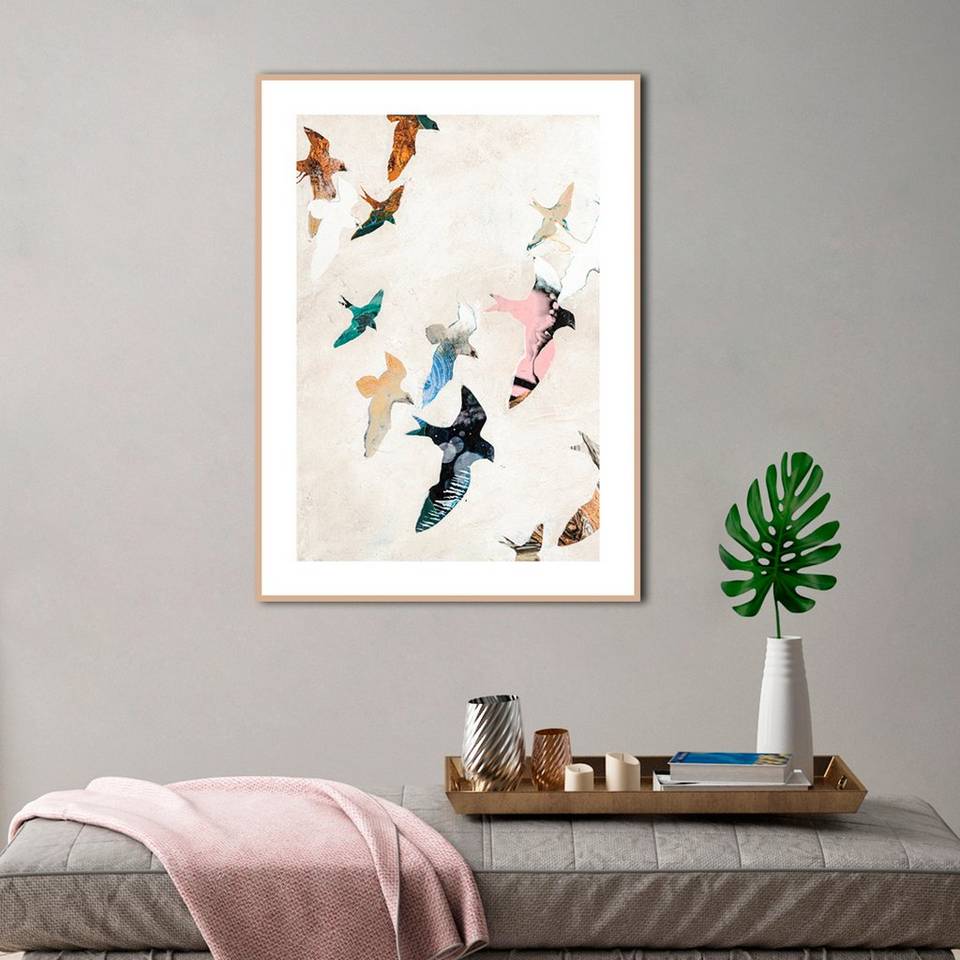 Malerifabrikken Poster Abstract Birds 2, beige från Malerifabrikken, bild 2