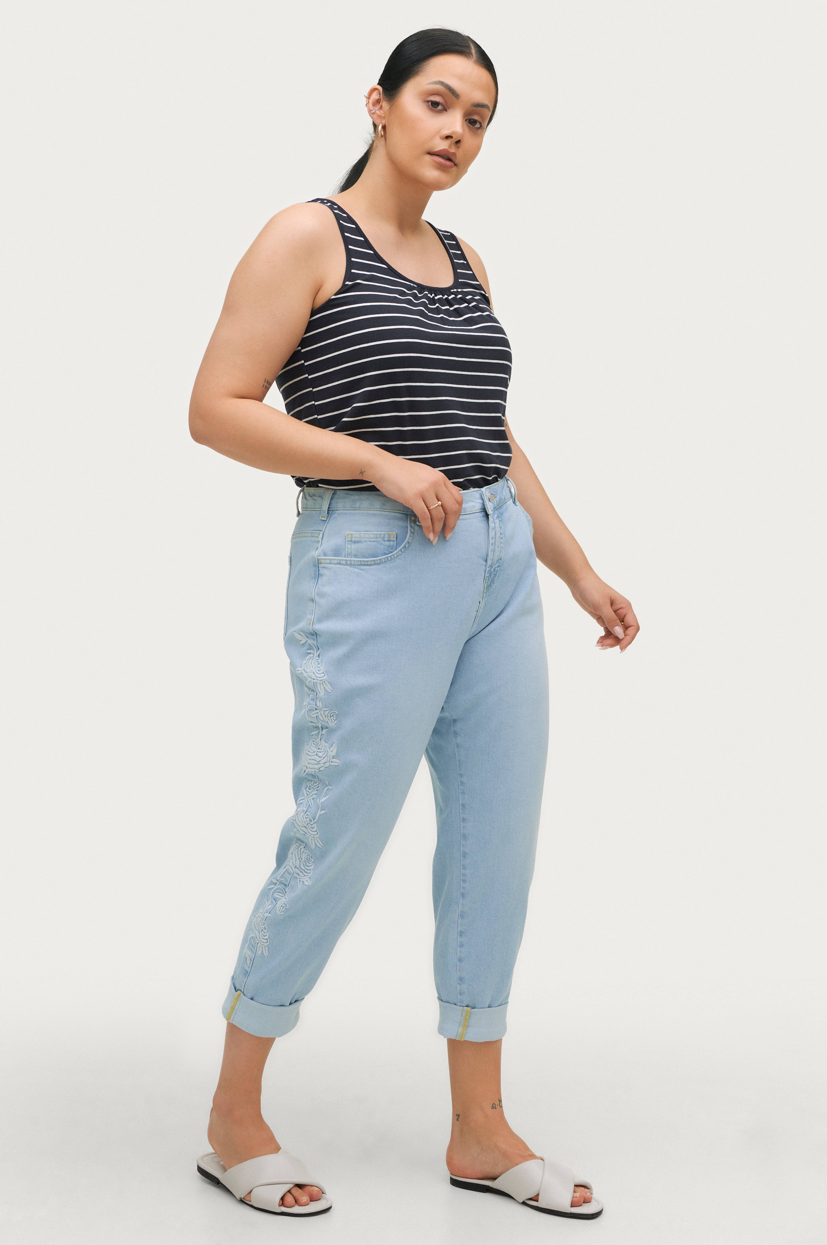 Zizzi Jeans jKayla Cropped Millie Jeans Blå Straight Ellos.se