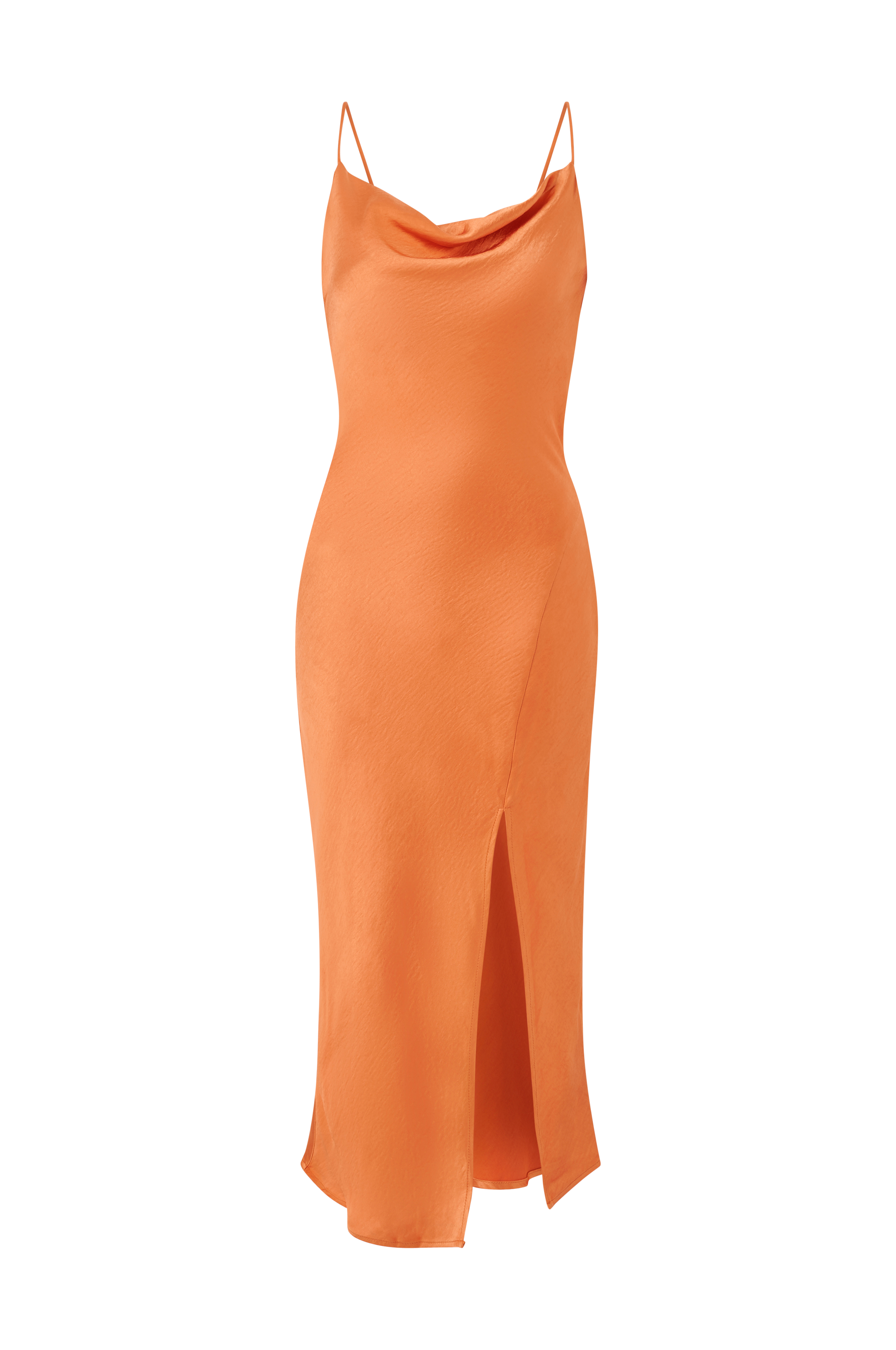 Gina kjole Sally Cowl Neck Dress Orange - Festkjoler | Ellos.dk