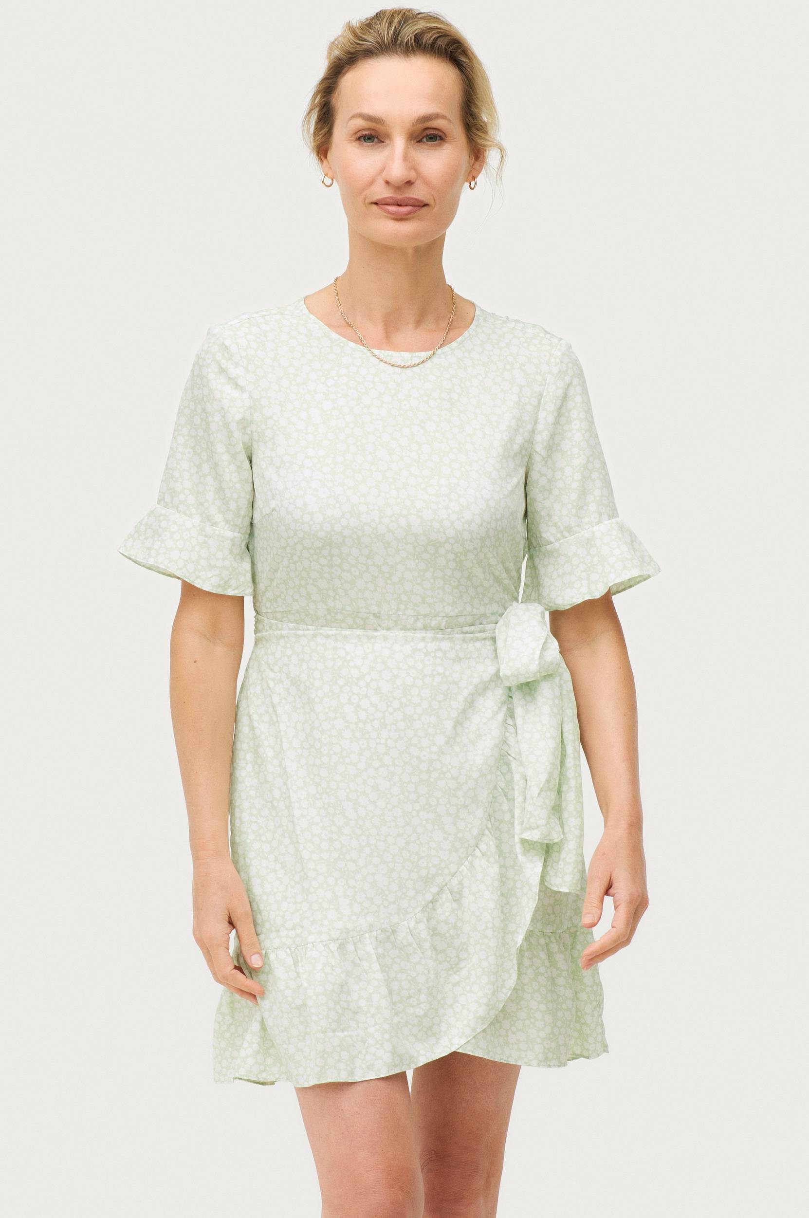 Vero Moda - Kjole vmHenna 2/4 O-neck Dress - Grøn - - Kjoler - Tøj til kvinder (29084397)