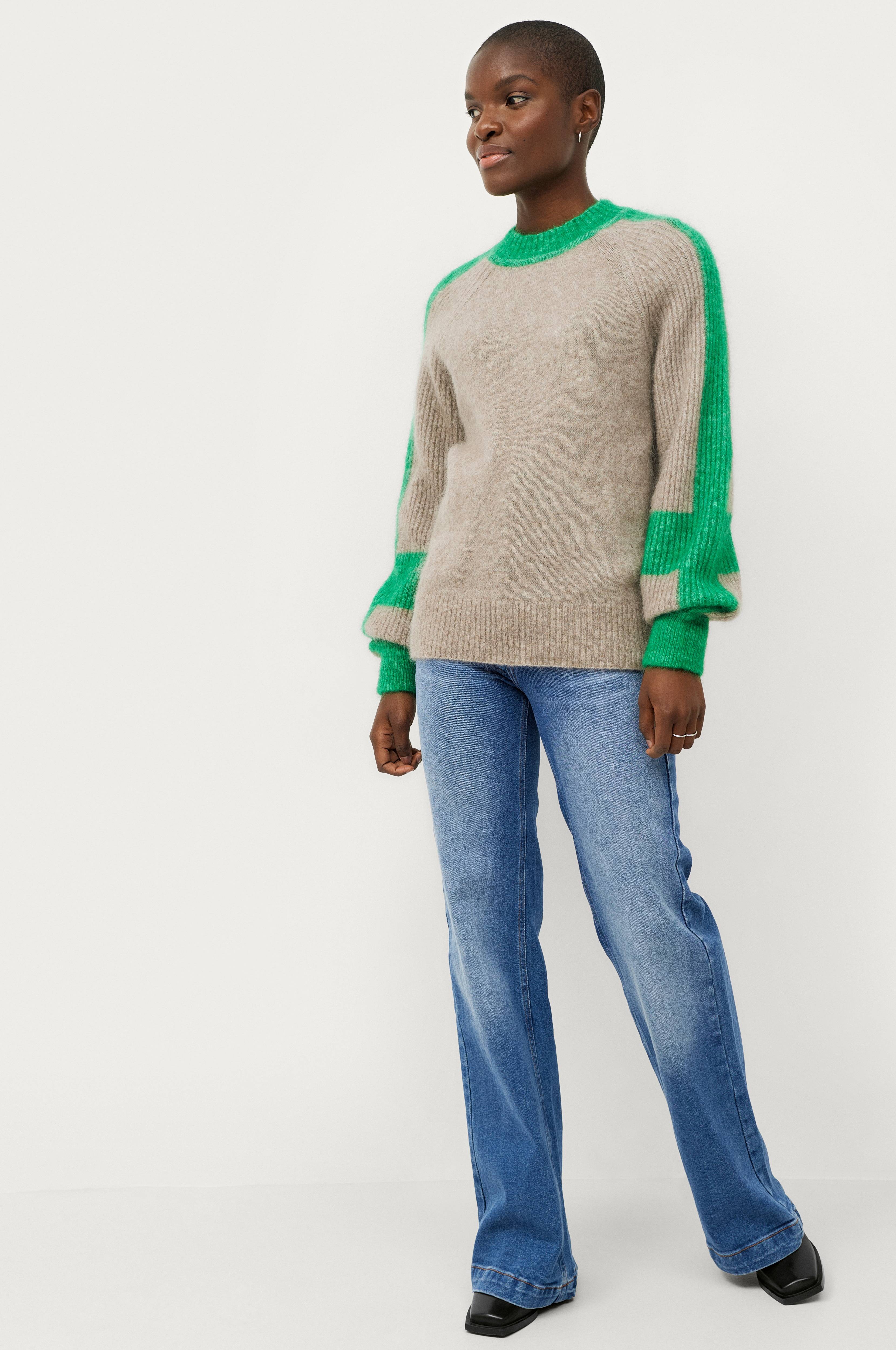 Second Female Genser Bera Knit T-Neck - Brun - Strikkede gensere