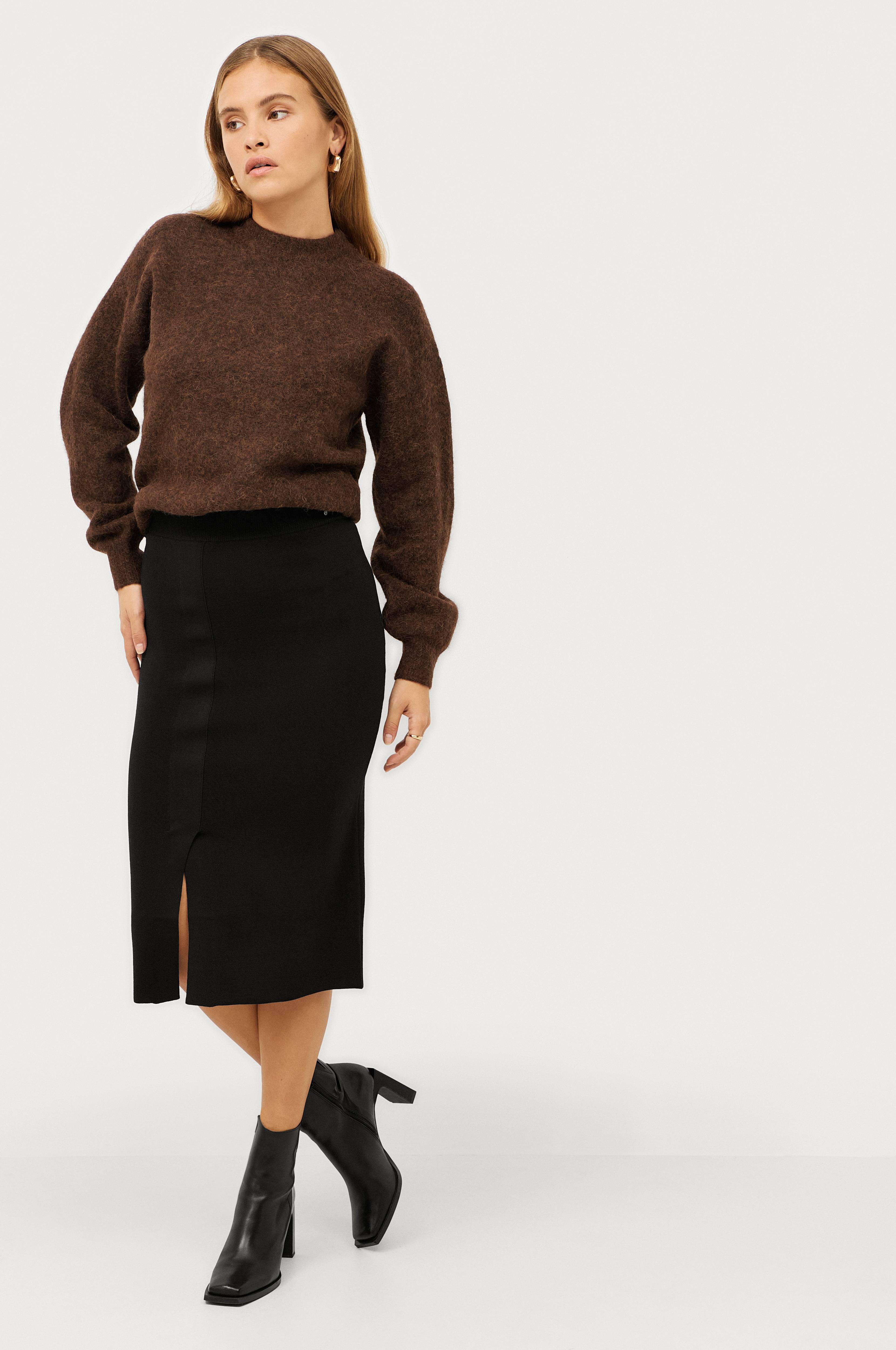 Ung dame Objector Kælder Second Female Nederdel Menthina Knit Skirt - Sort - Midinederdele | Ellos.dk