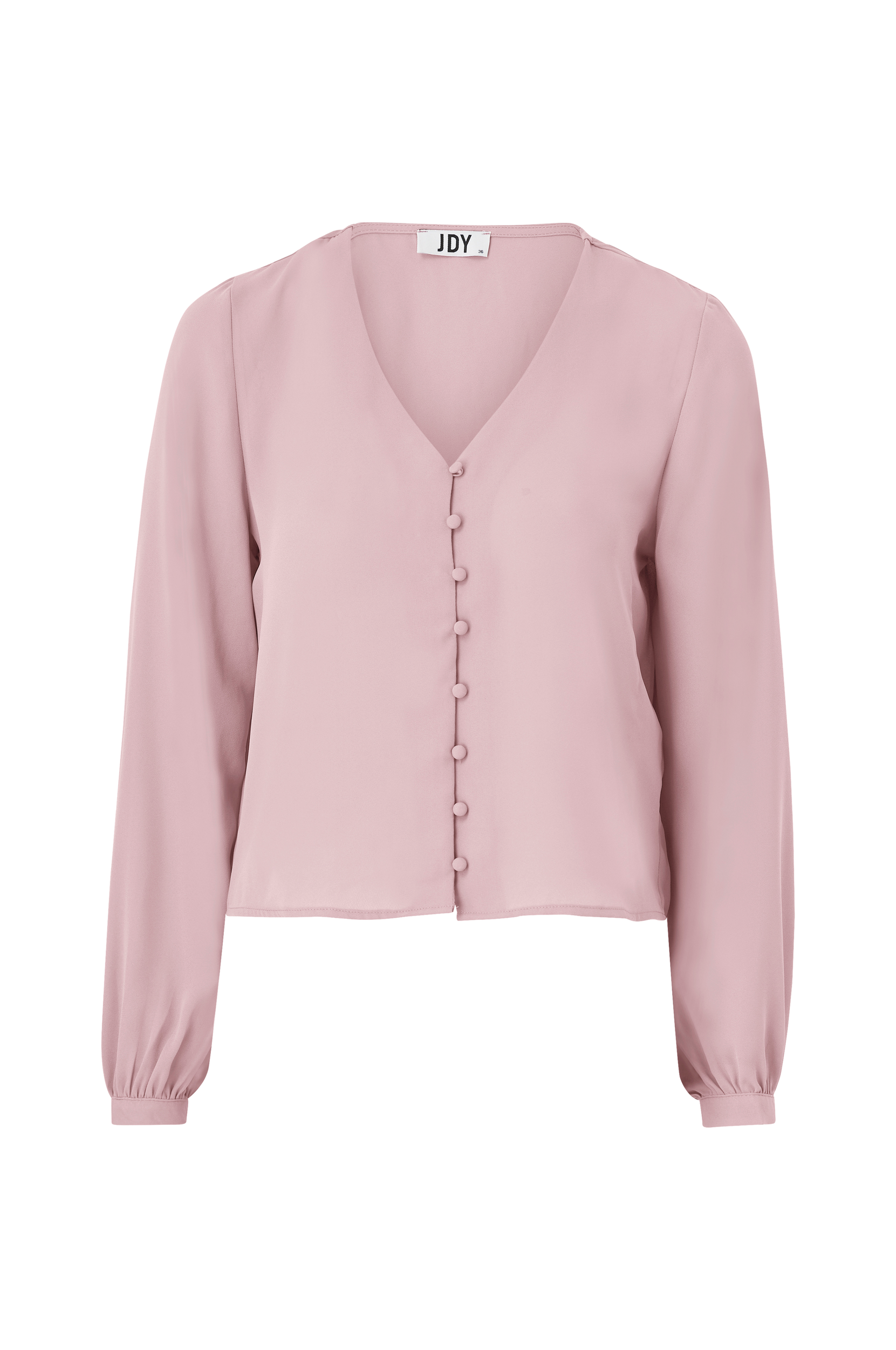 JDY - Bluse jdyHermine L/S Short Button Shirt - Rosa - 44