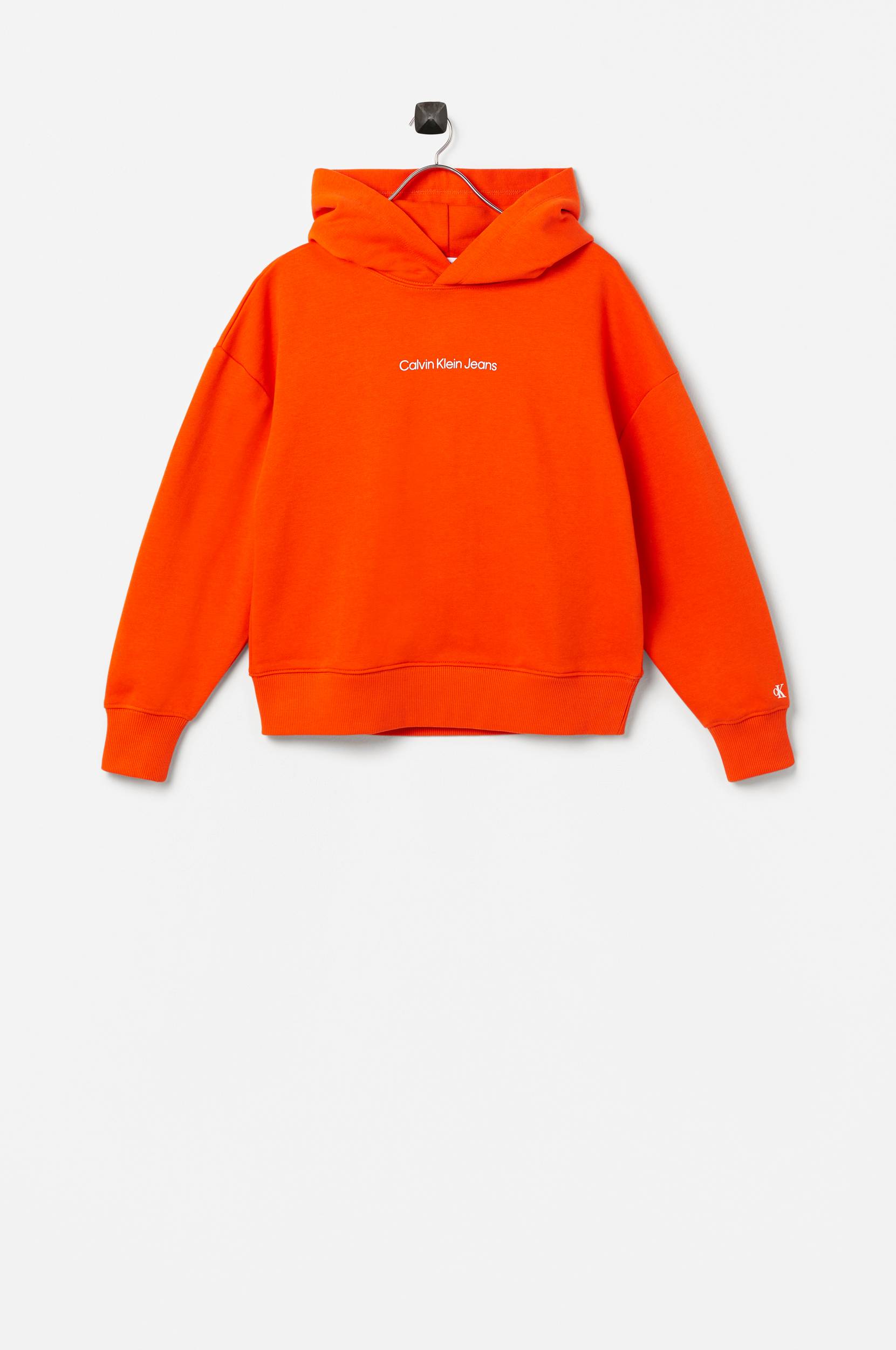 Calvin Hættetrøje CKJ Logo Boxy Hoodie - Orange - 140 - sweat Tøj til børn (29179334)