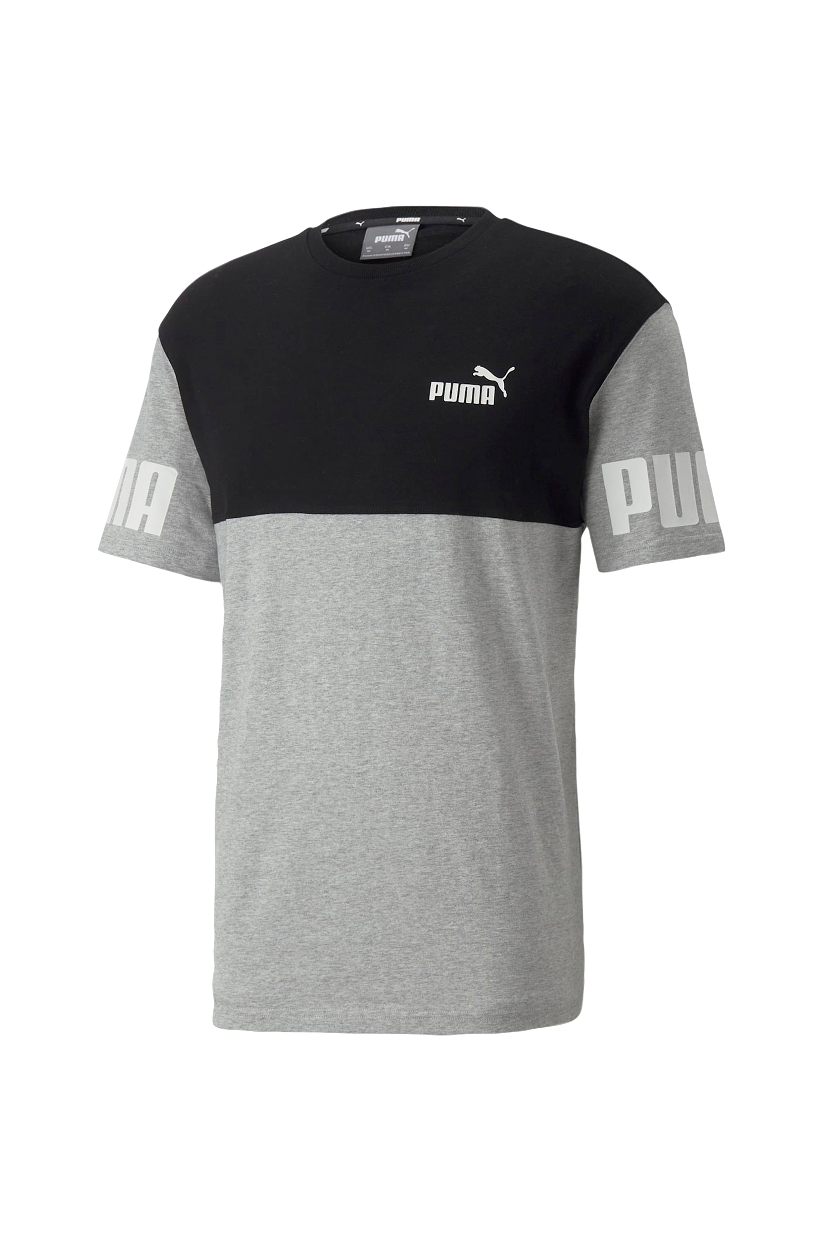 Puma - T-shirt Puma Power Colorblock Tee - Grå - L