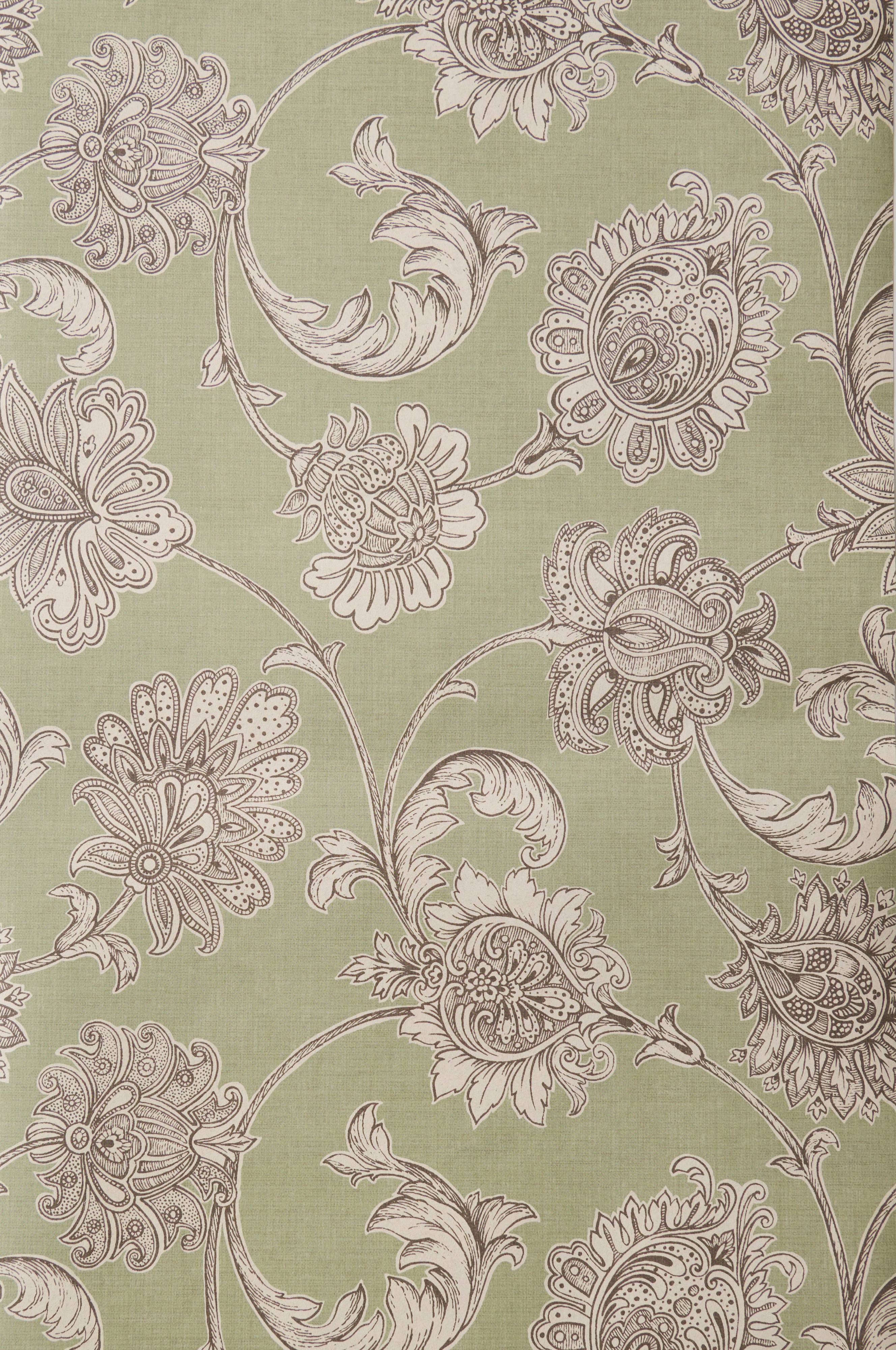 Wallpaper by ellos Tapet Megan - Grön - Mönstrade tapeter | Ellos.se