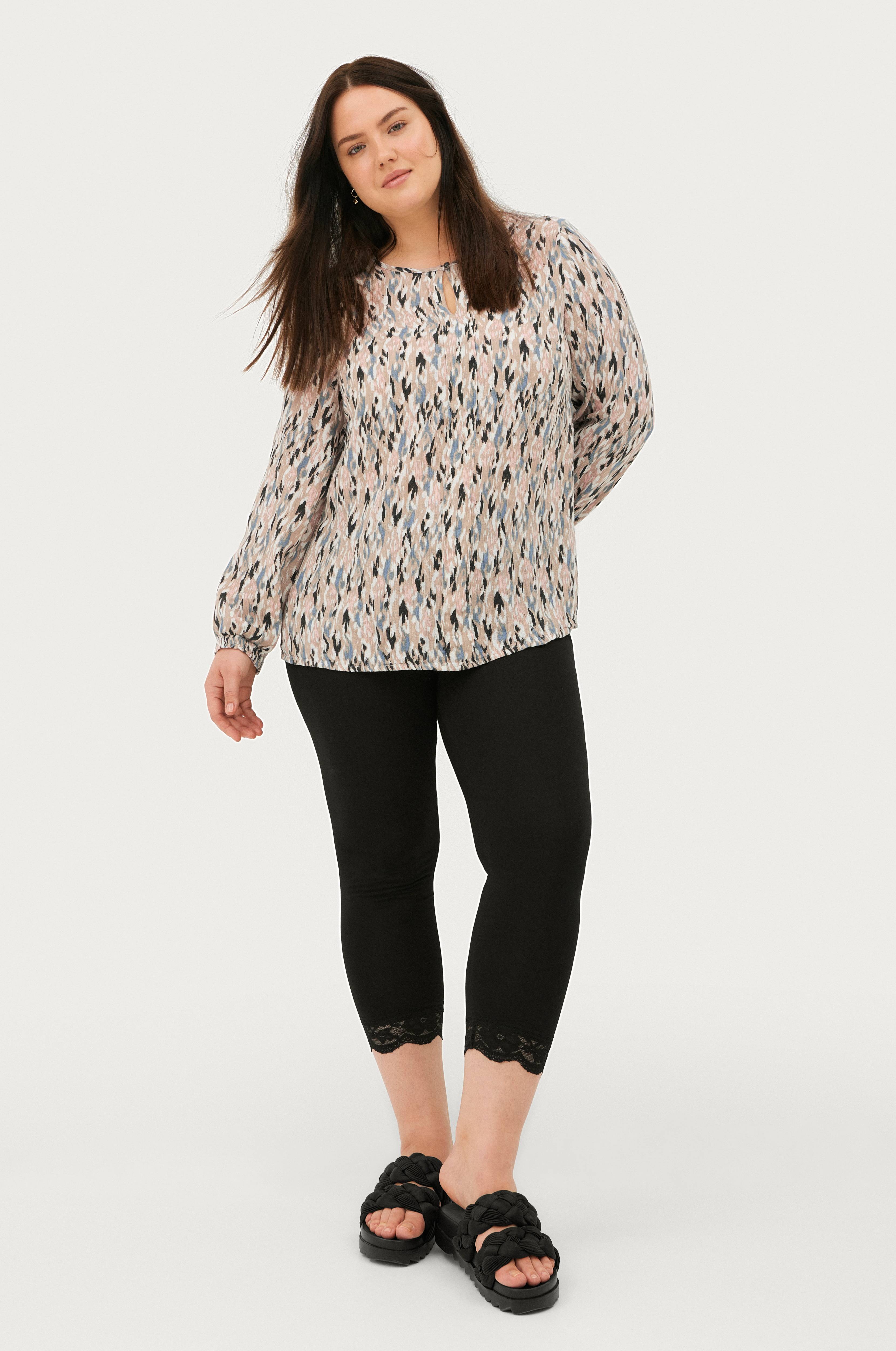 Sandgaard Leggings Oslo Leggings 3/4 With Lace - Sort - Leggings