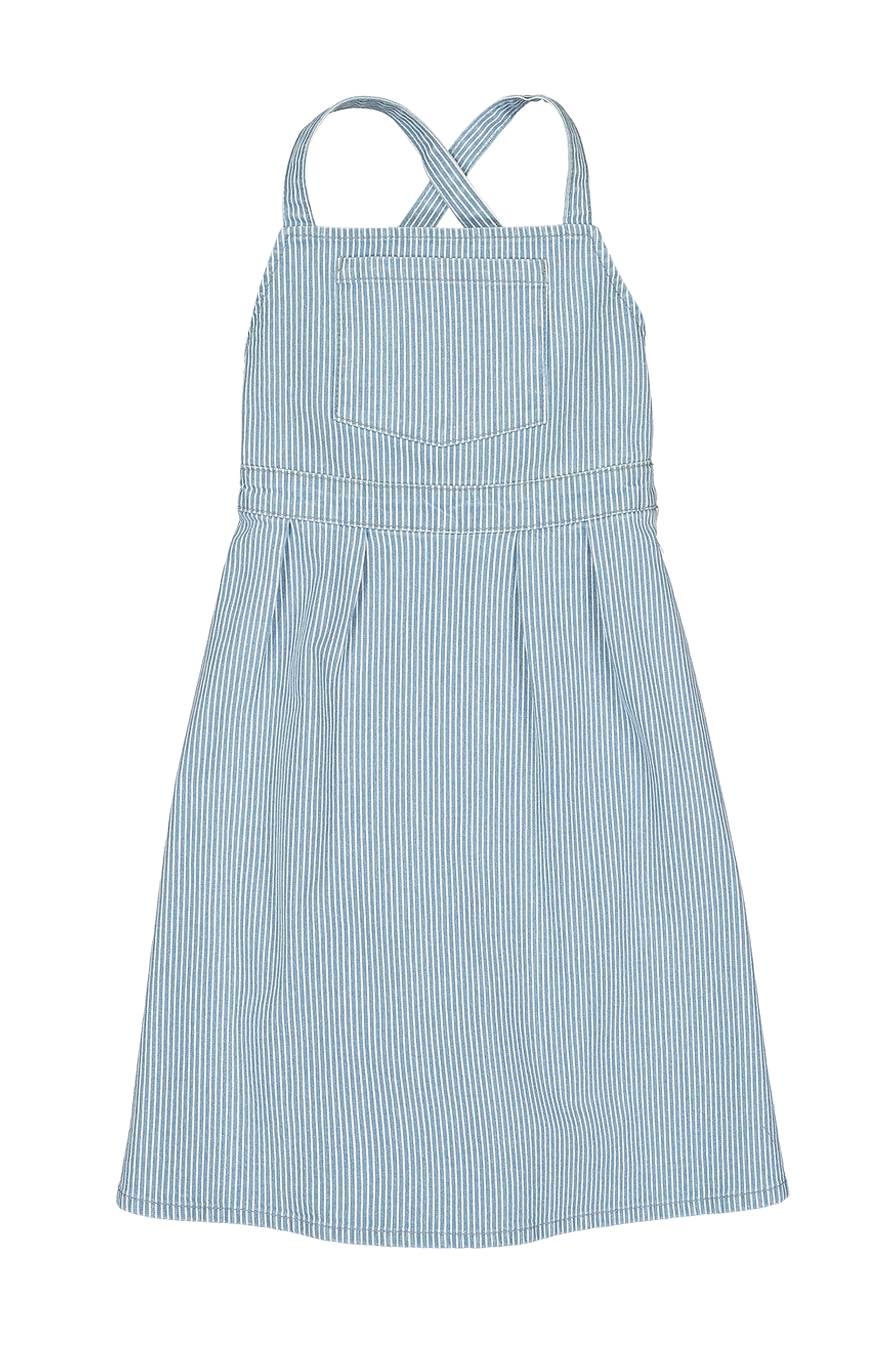 La Redoute - Stribet kjole med skulderstropper - Blå - 110/116