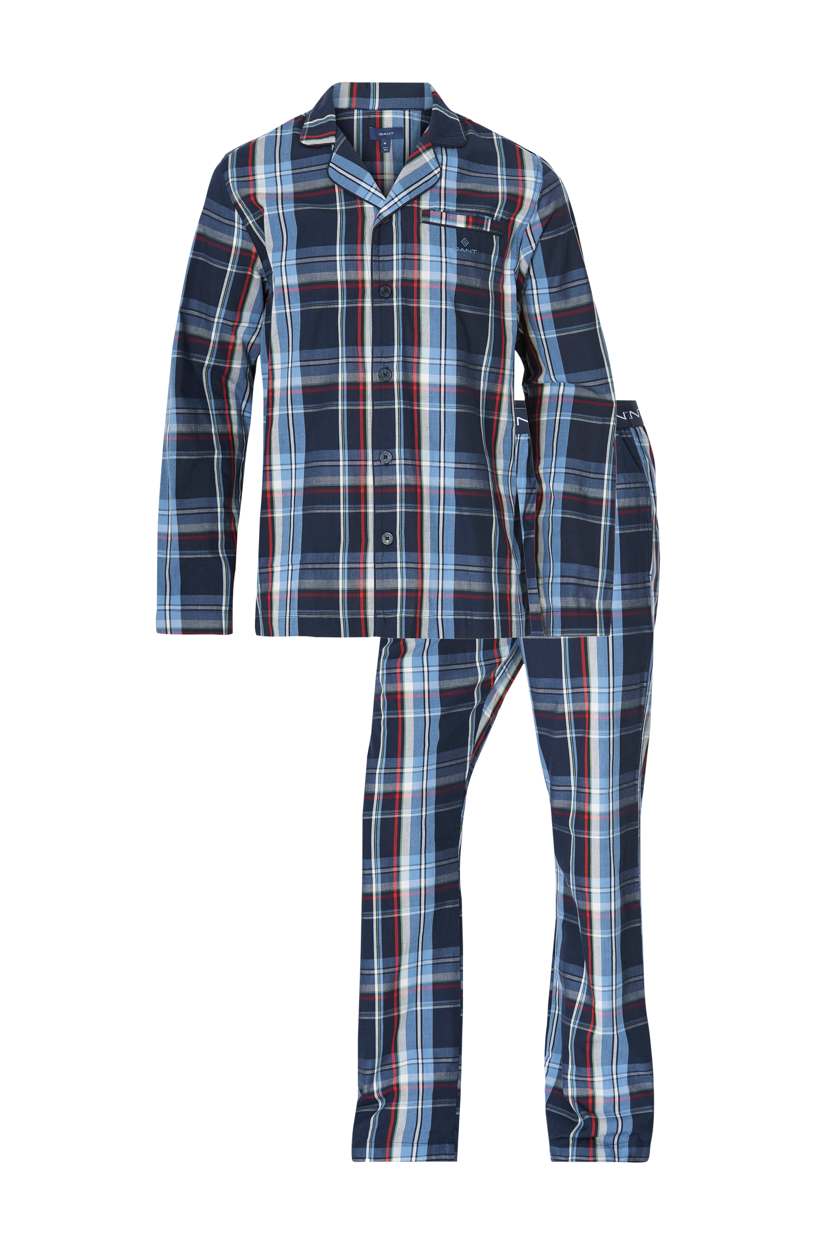 Gant - Pyjamas Check Pajama Set - Blå - M
