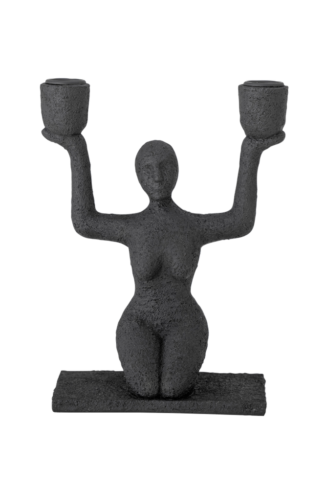 Lucie Ljusstake, Svart, Polyresin