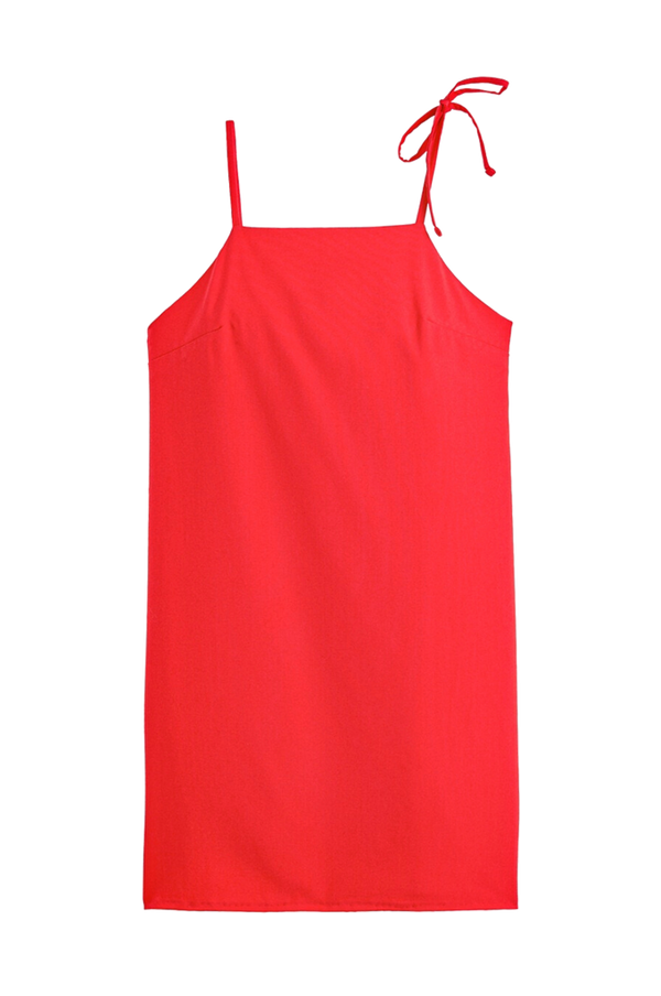 La Redoute - Kort kjole med smalle skulderstropper - Rød - 34