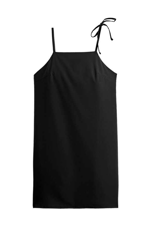 La Redoute - Kort kjole med smalle skulderstropper - Sort - 42