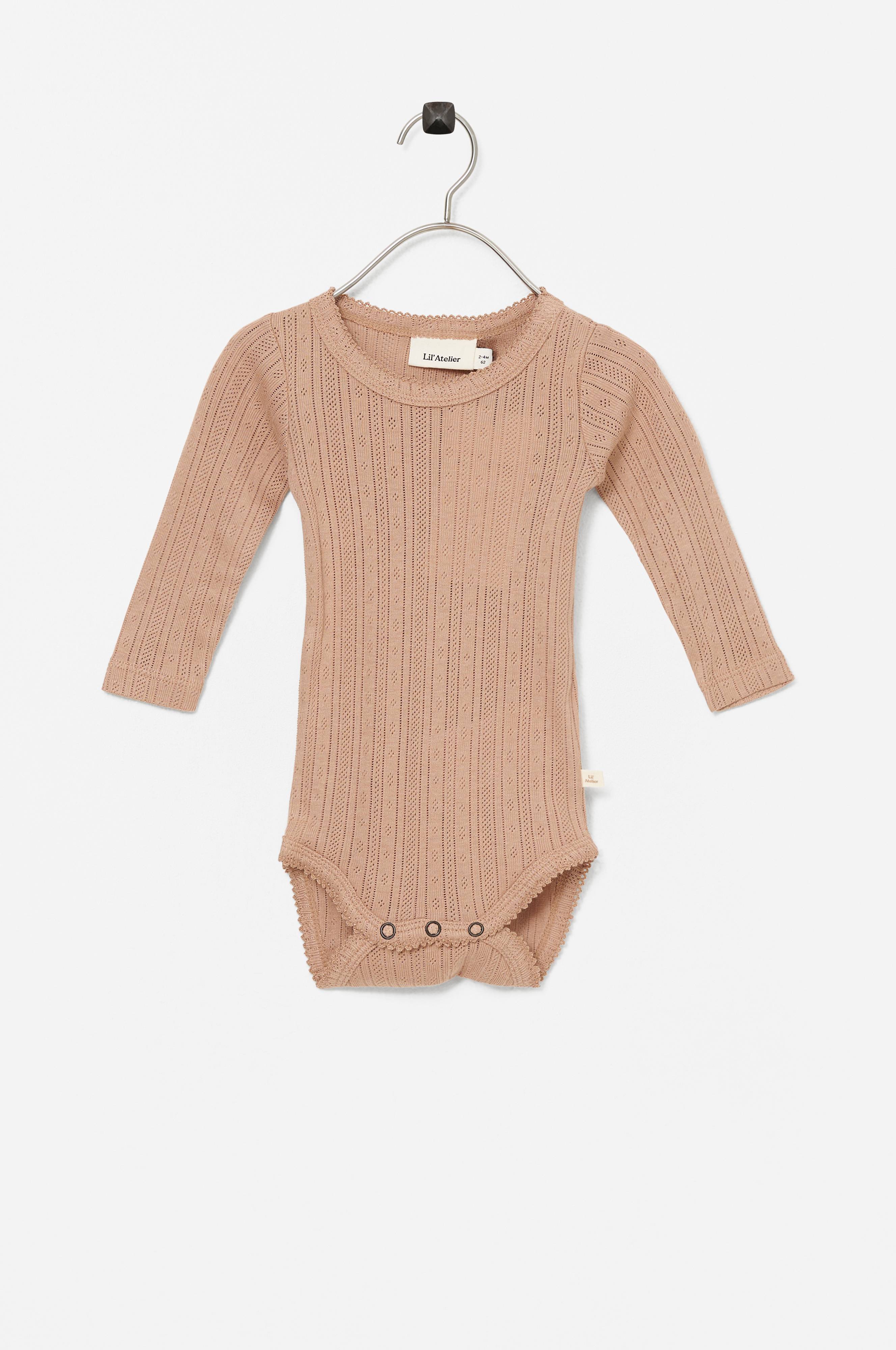 Lil' Atelier Baby Nbfrachel NIS LS Slim Body Lil Noos - Gray Morn, Maat 56