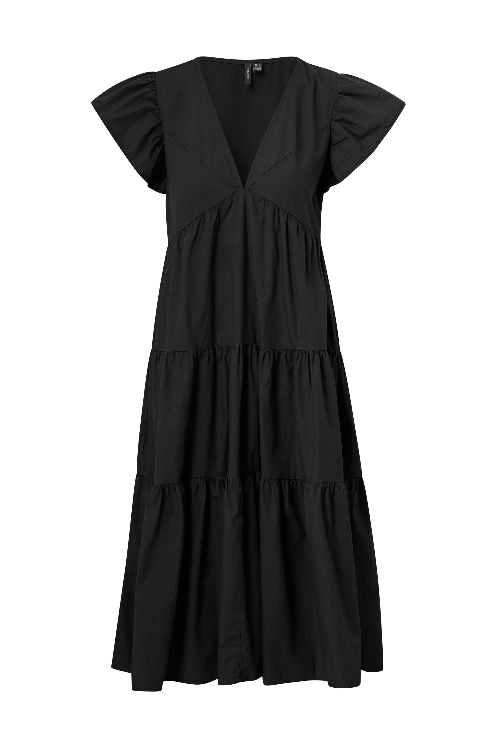 Vero Moda - Kjole vmJarlotte SS Calf Dress Wvn - Sort - 38/40