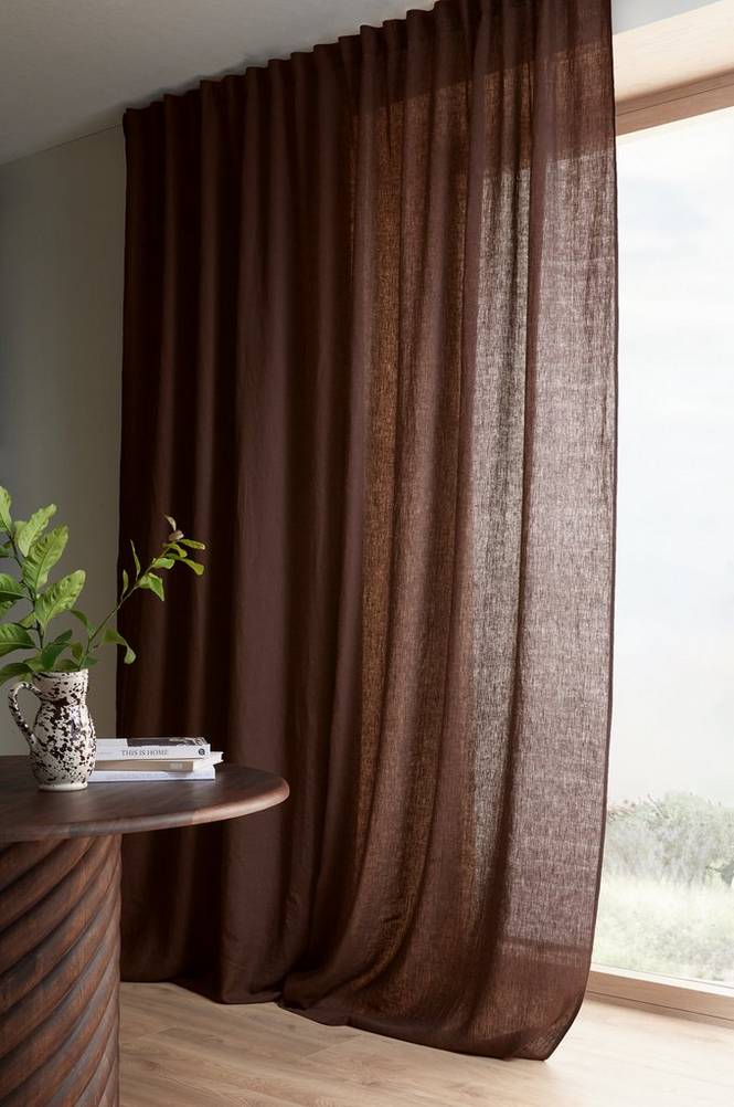 Gardin med multibånd Malva Wide ekstra bred, 1 stk i 100% lin