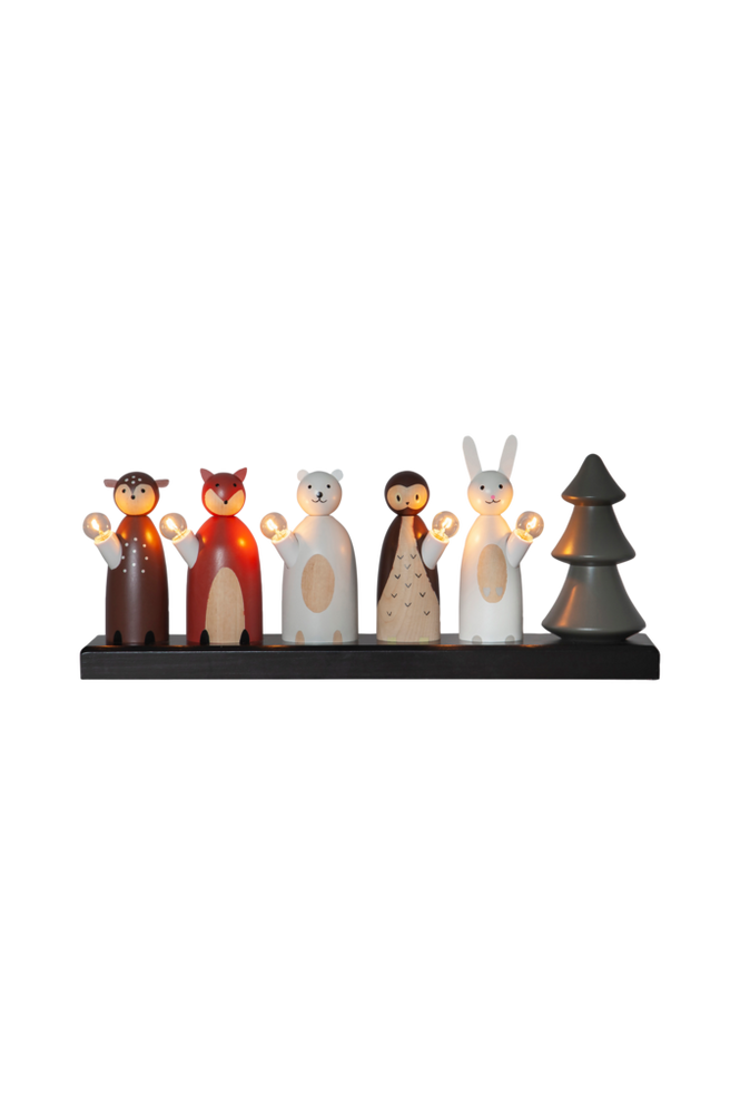Ljusstake Forest Friends 19cm Multi