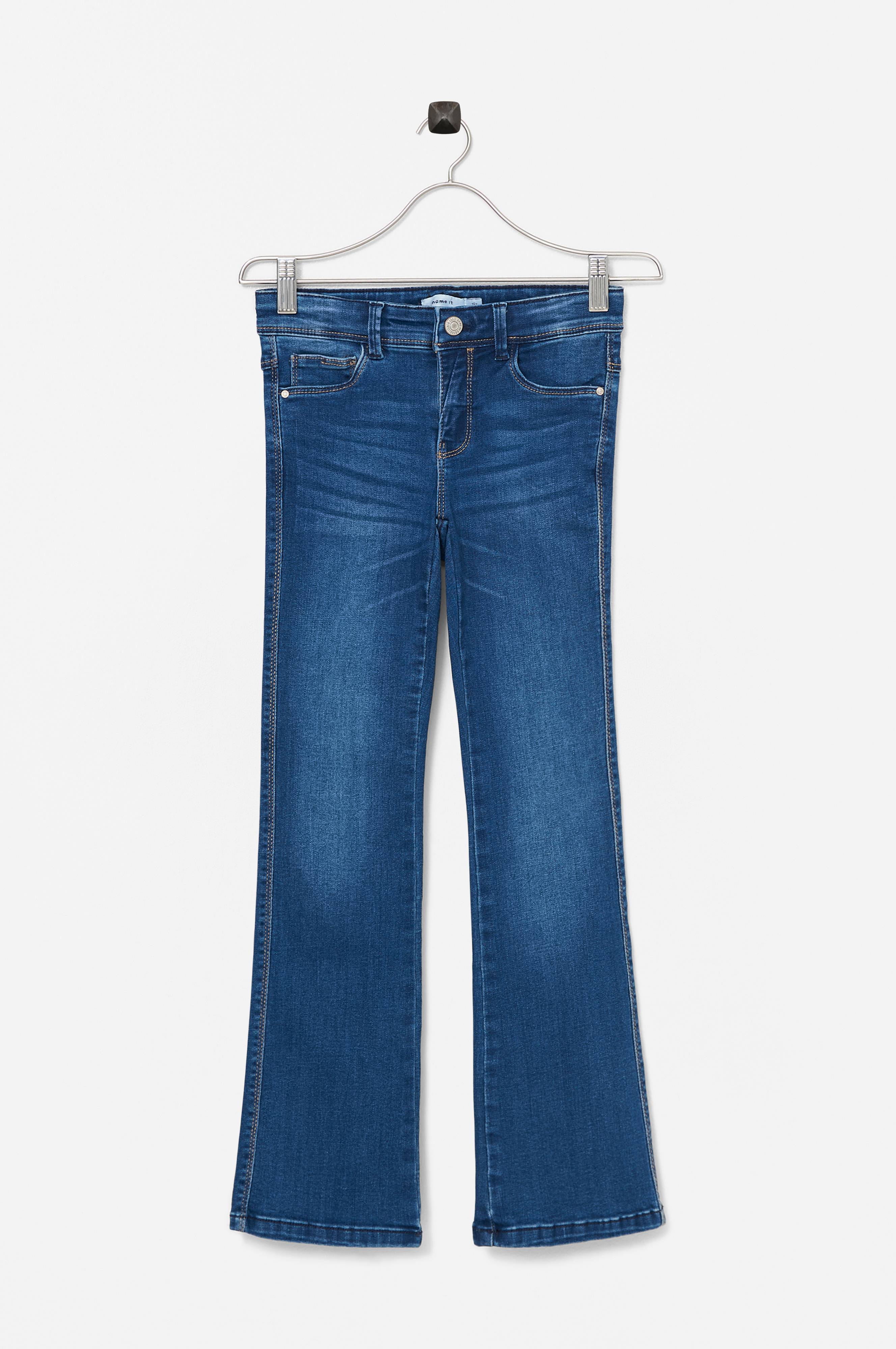 Jeans Fille NAME IT - Bleu Délavé - Coupe Confortable En 77% Coton, 22% Polyester, 1% élasthanne - Style Danois Tendance