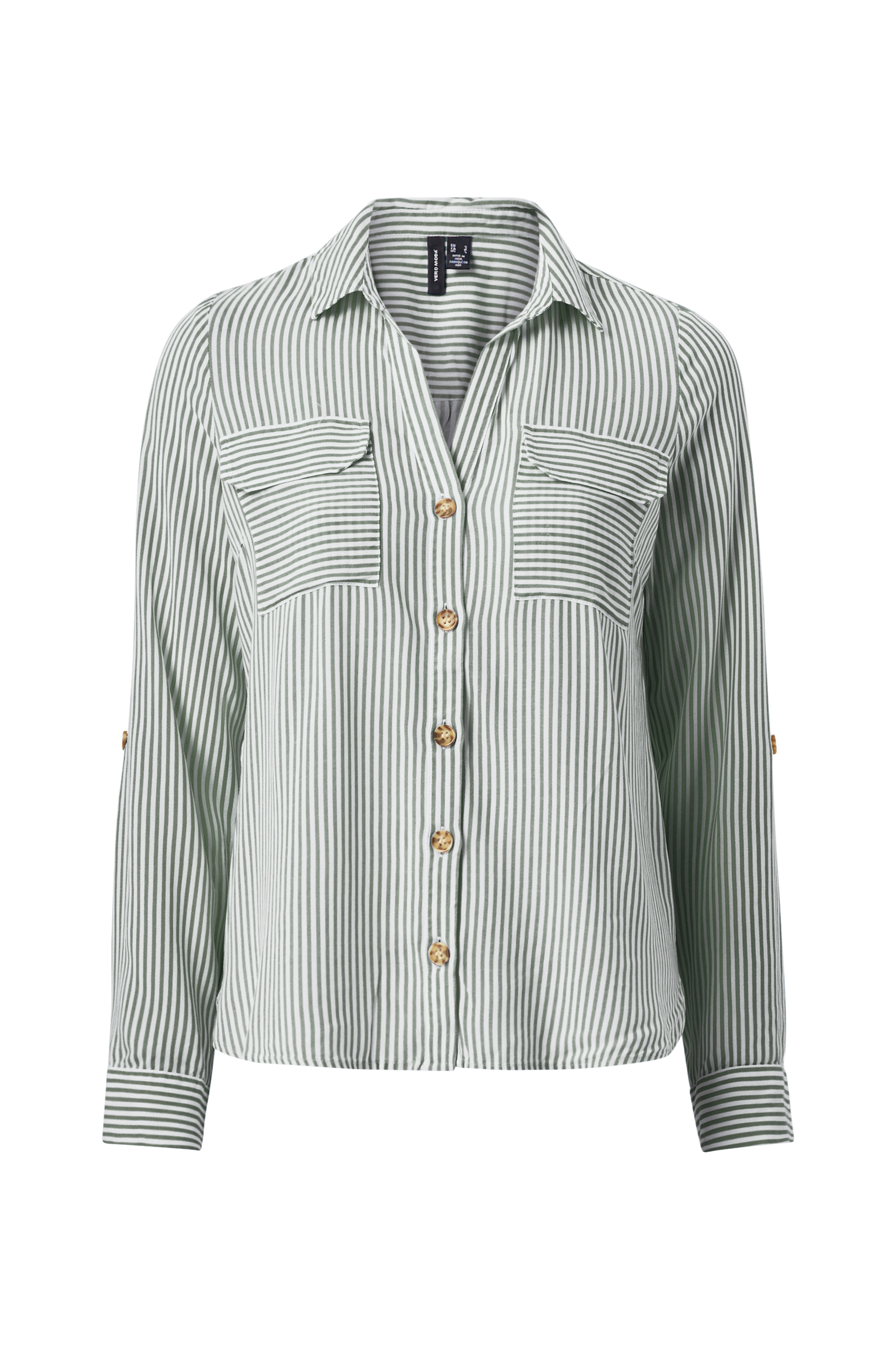 Vero Moda - Skjorte vmBumpy L/S Shirt - Grøn - 34