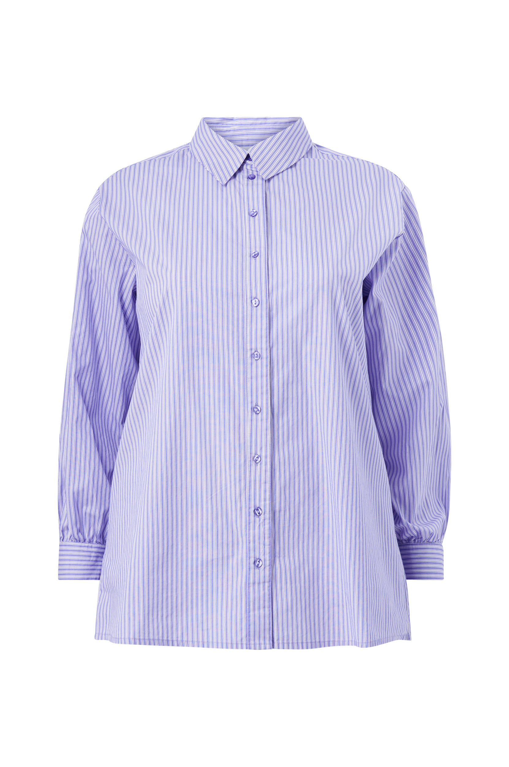 Selected FEMME CURVE - Skjorte slfReka LS Striped Shirt - Hvid - 46