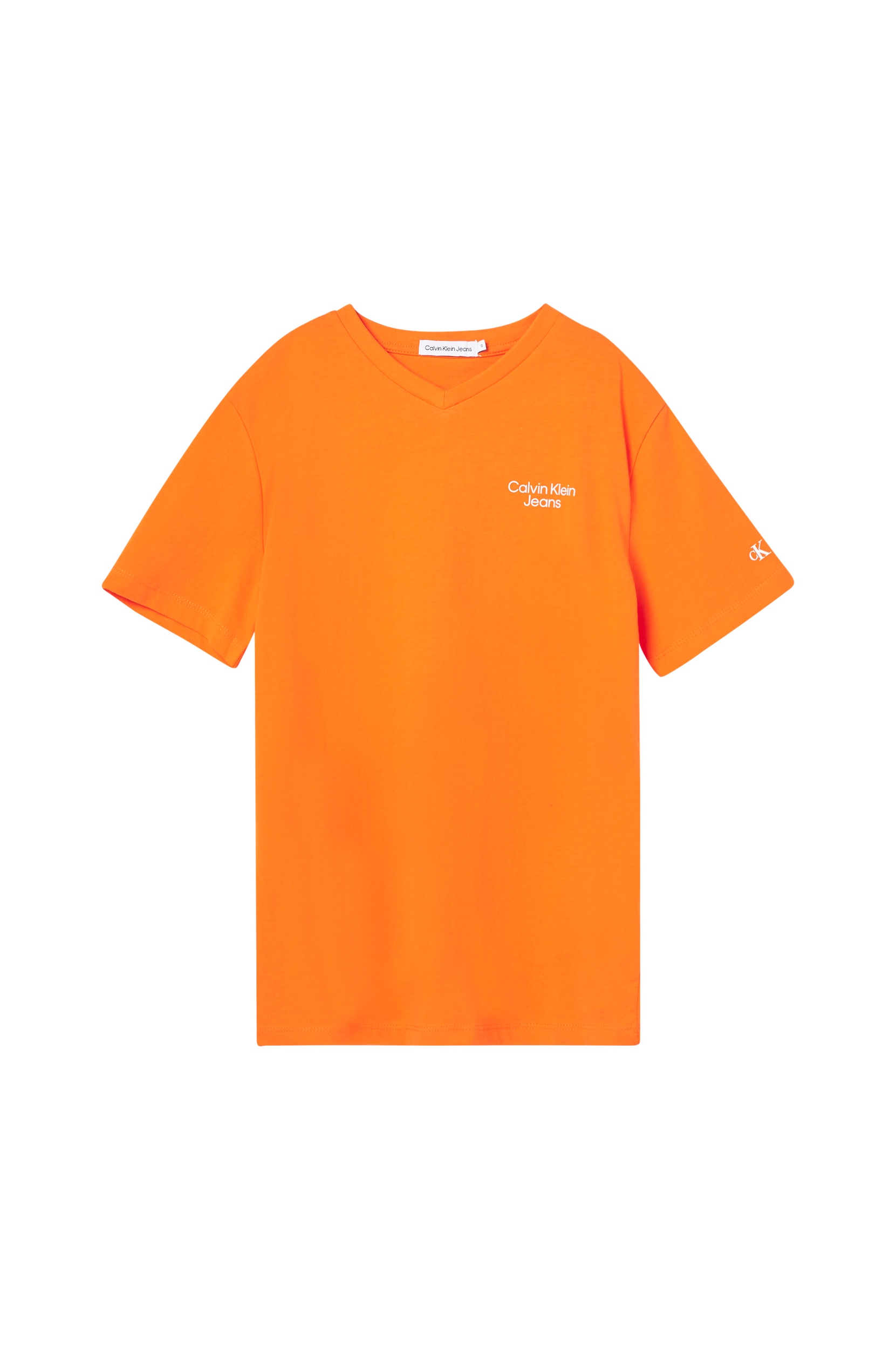Calvin Klein - T-shirt CKJ Stack Logo V-neck - Orange - 140