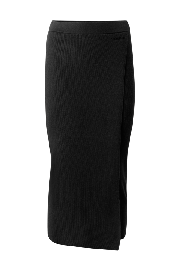 Calvin Klein - Nederdel Rib Fitted Skirt - Sort - 36/38