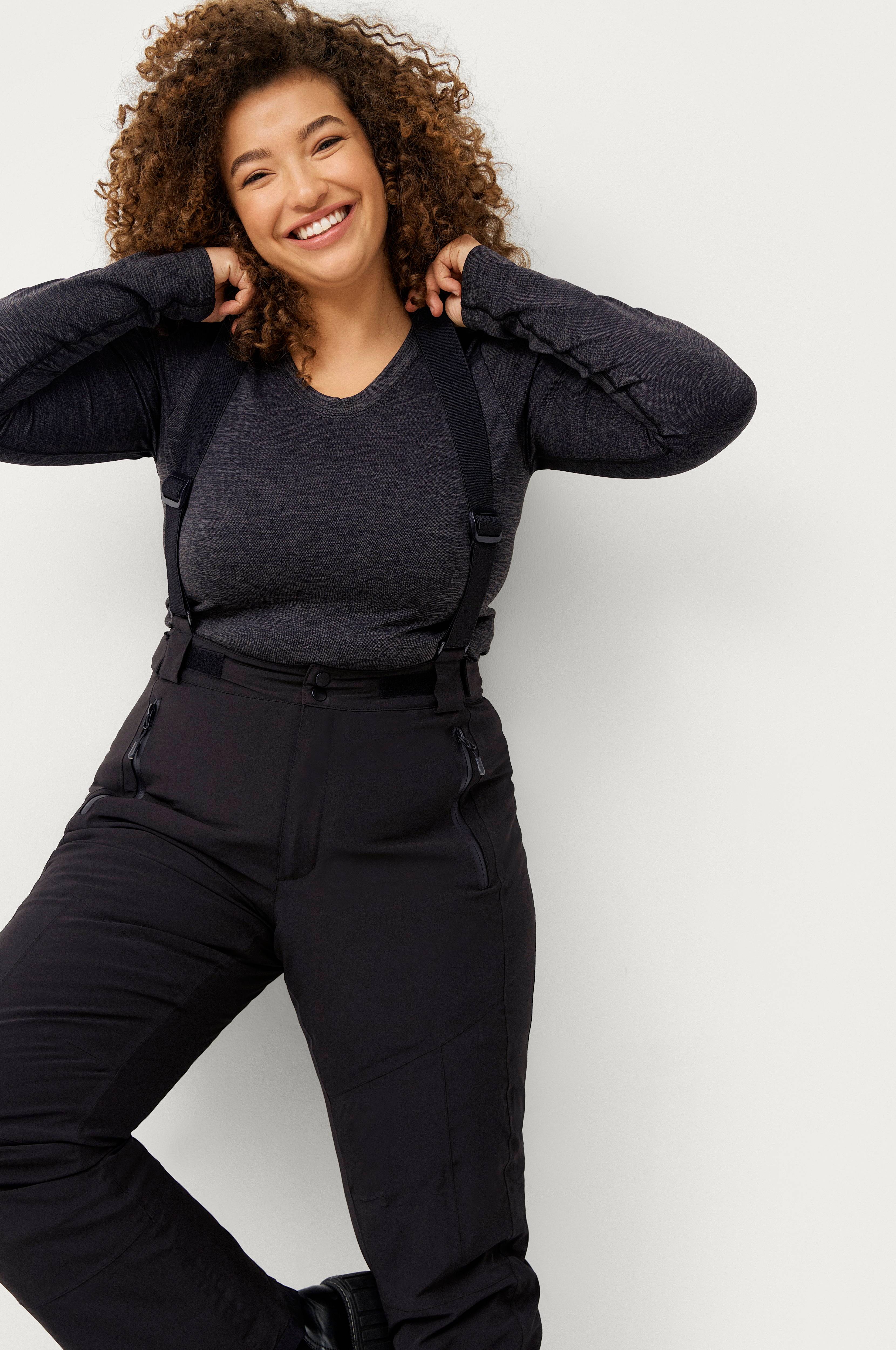 Zizzi Skidbyxor mEbba Suspenders Ski Pants Svart Skidbyxor Ellos.se
