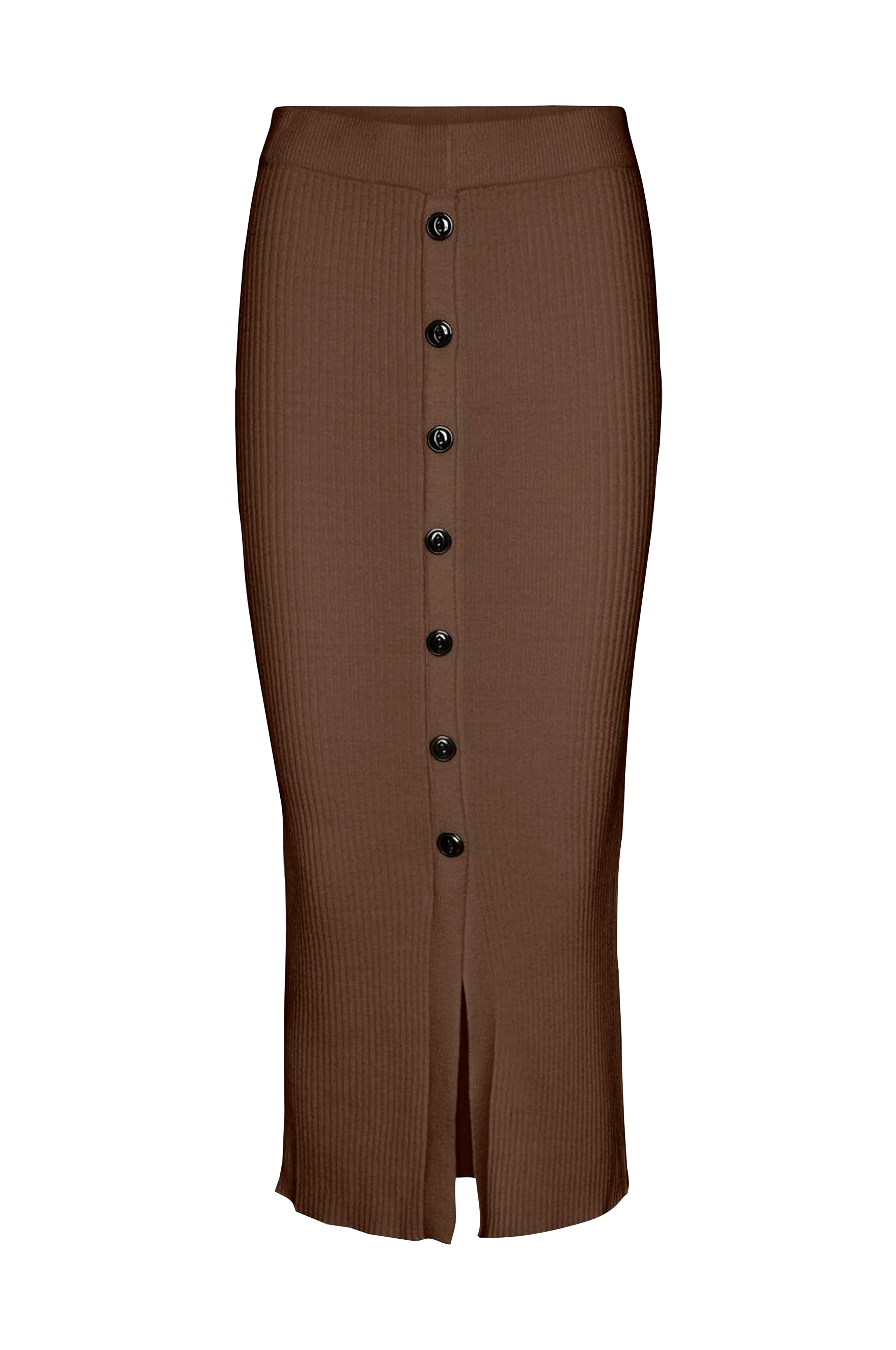 Vero Moda Nederdel vmVikie HW 7/8 Knit Skirt - Brun - |