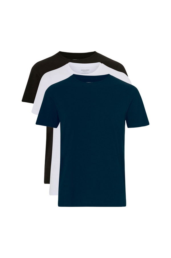Jack & Jones - T-shirt jjeOrganic Basic Tee SS 3-pak - Sort - XL