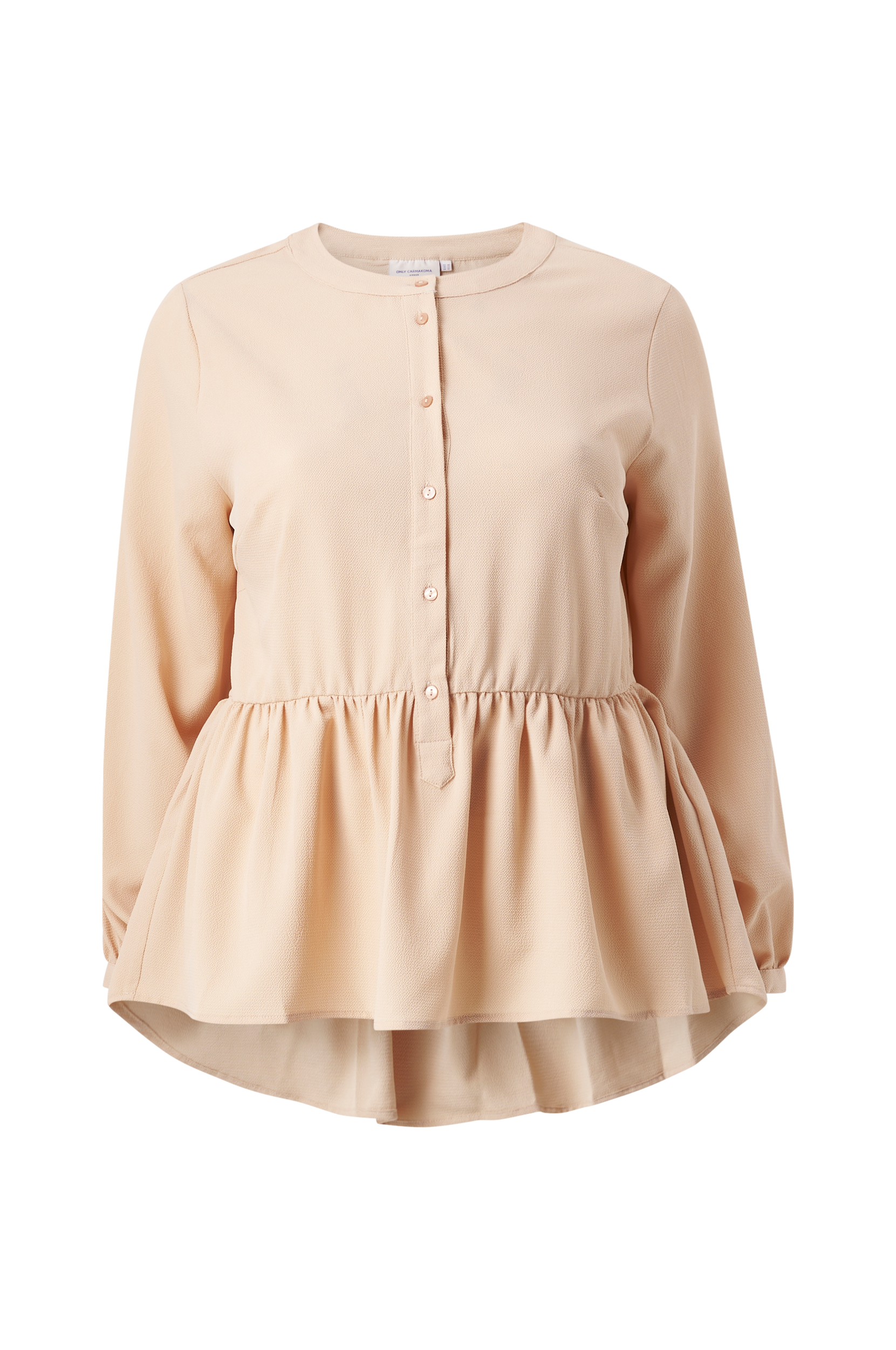 Only Carmakoma - Bluse carFilipo L/S High Low Top Wvn - Beige - 48