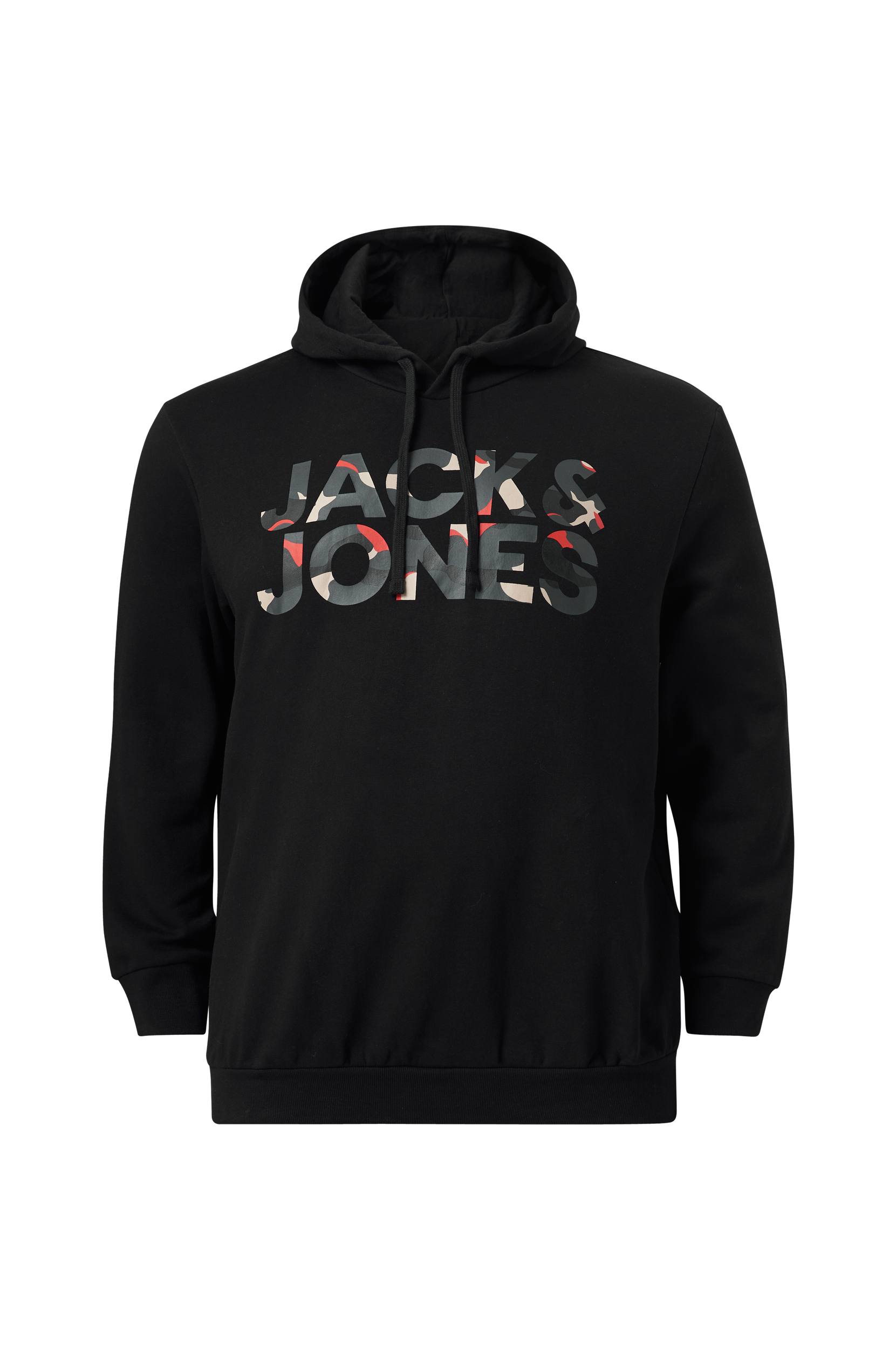 Jack & Jones - Hættetrøje jjRamp Sweat Hood Pls - Sort - 5XL