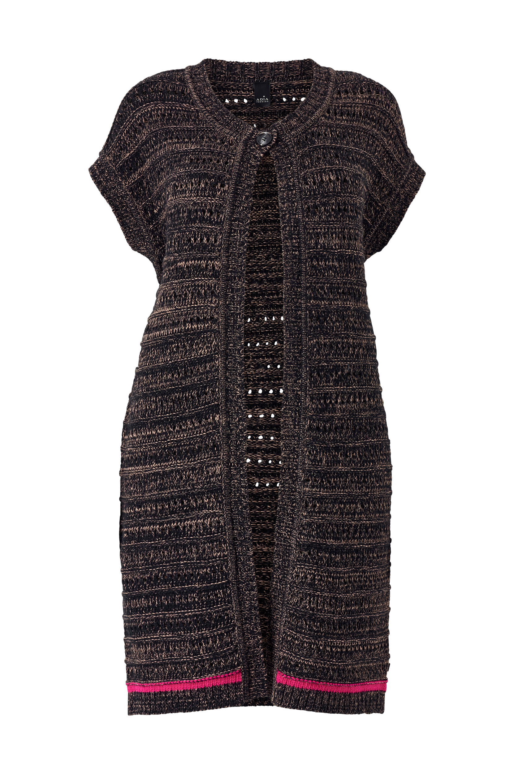 ADIA - Cardigan Knit Pullover - Sort - 50/52